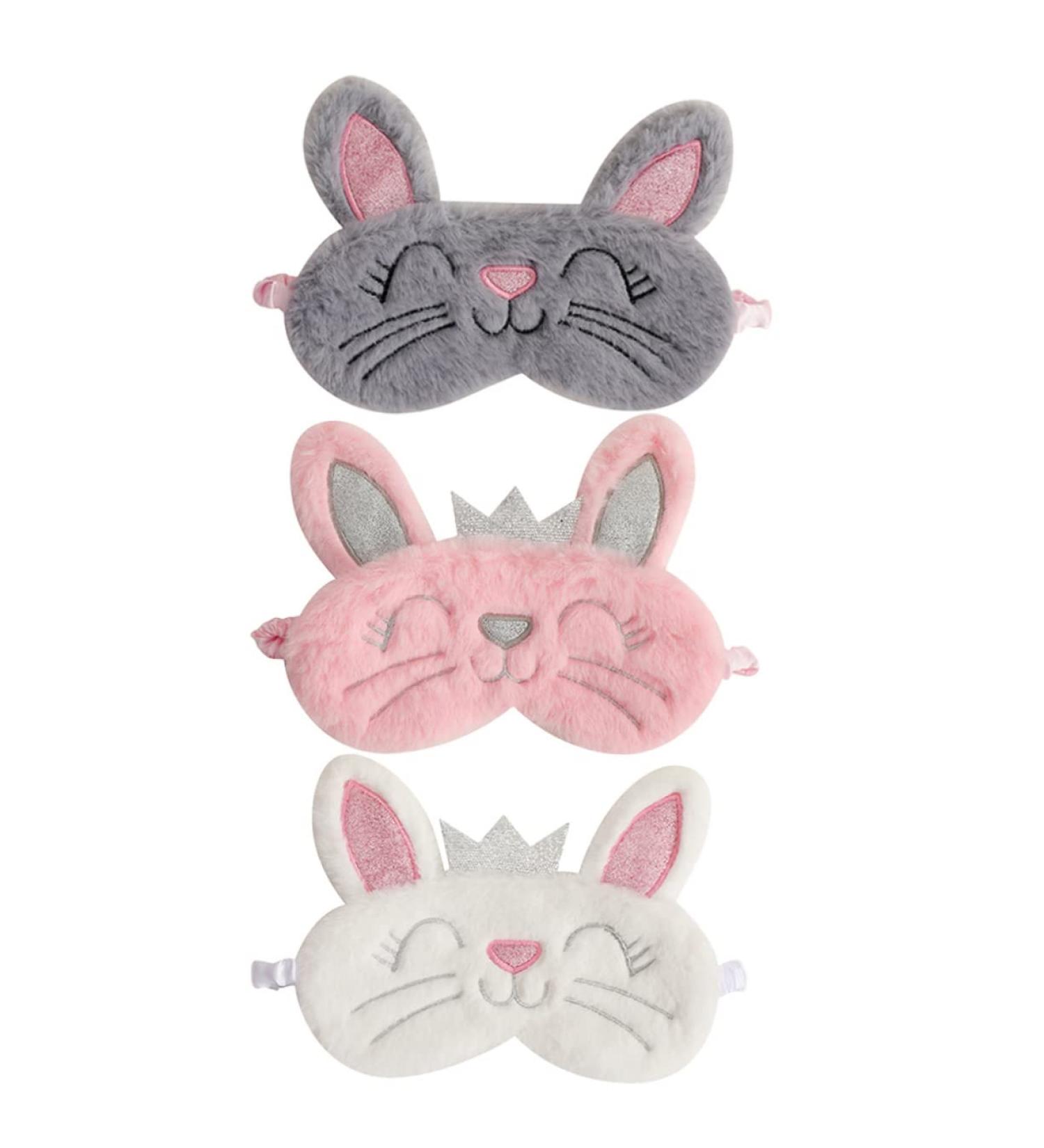 Buy Bunny Ears Sleep Eye Masks 3 Pack Plush Rabbit Ear Blindfolds for Comfortable Sleep | International Shipping - Buy Online on GoSupps.com