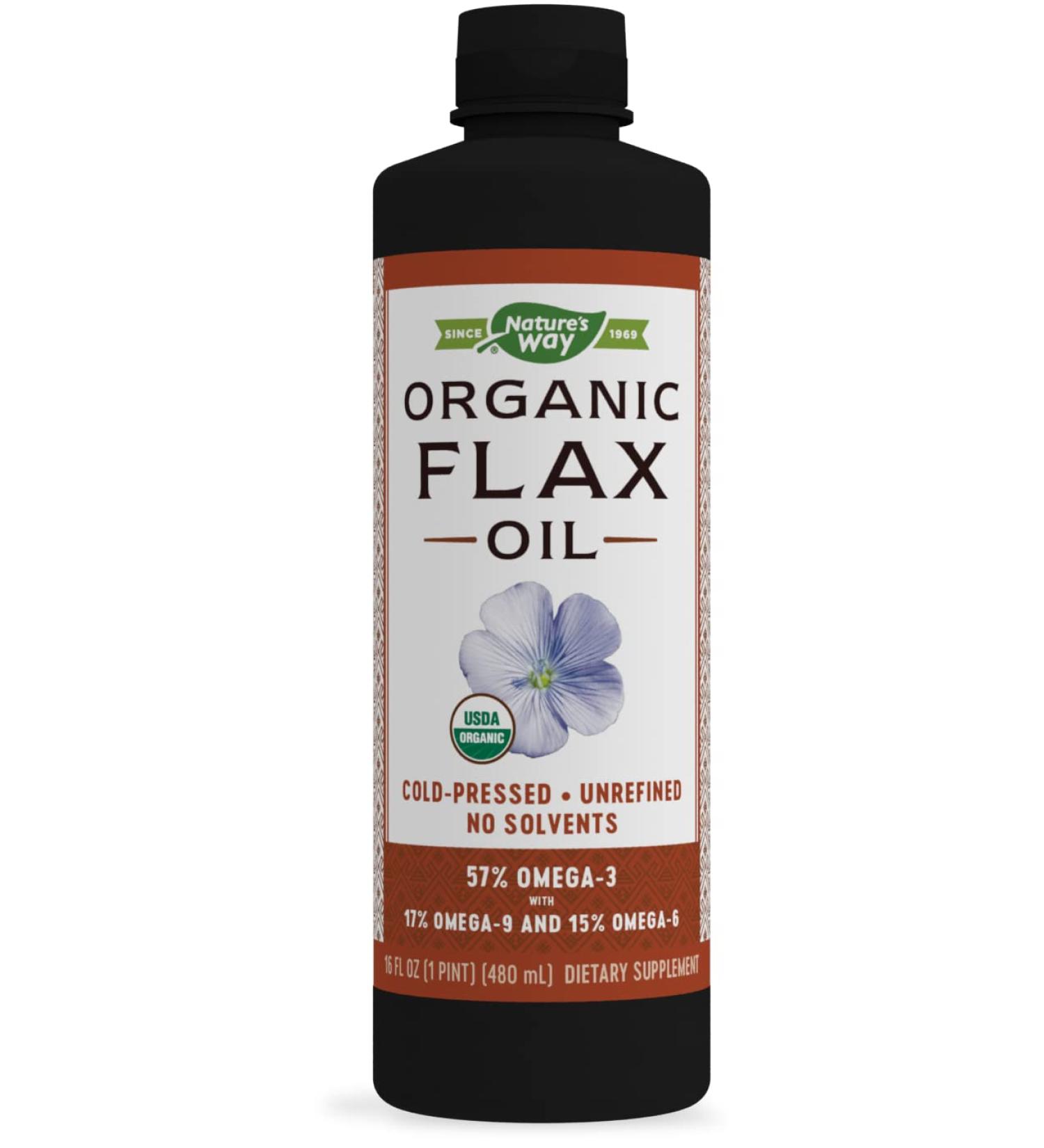 Buy Nature's Way EfaGold Organic Flax Oil 16 Fl Oz - USDA Certified, Premium Quality - Buy Online on GoSupps.com