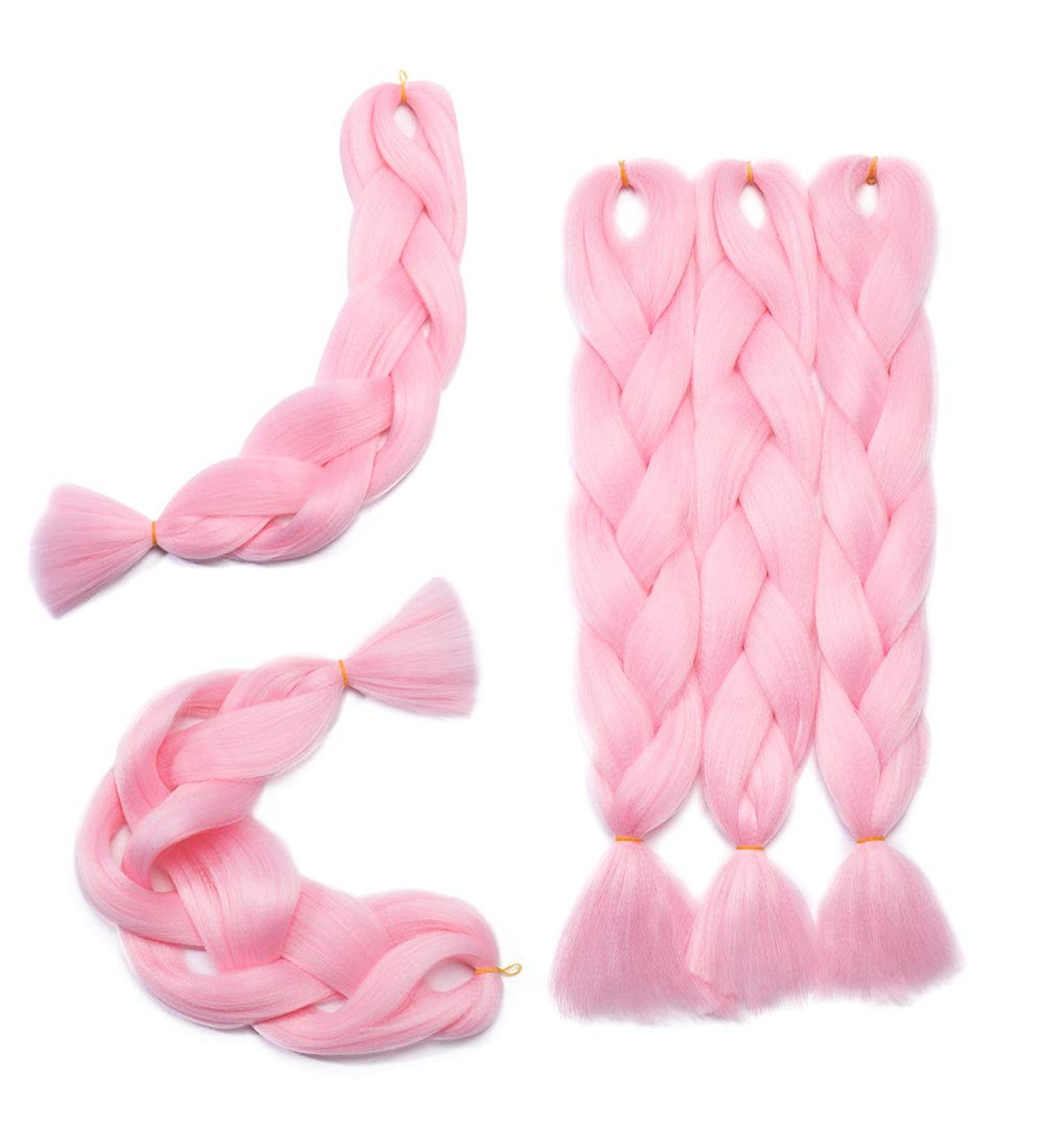 5 Packs 24 Inch Pink Crochet Braids Hair Extensions | Synthetic Braiding Hair for Easy Styling - Buy Online on GoSupps.com