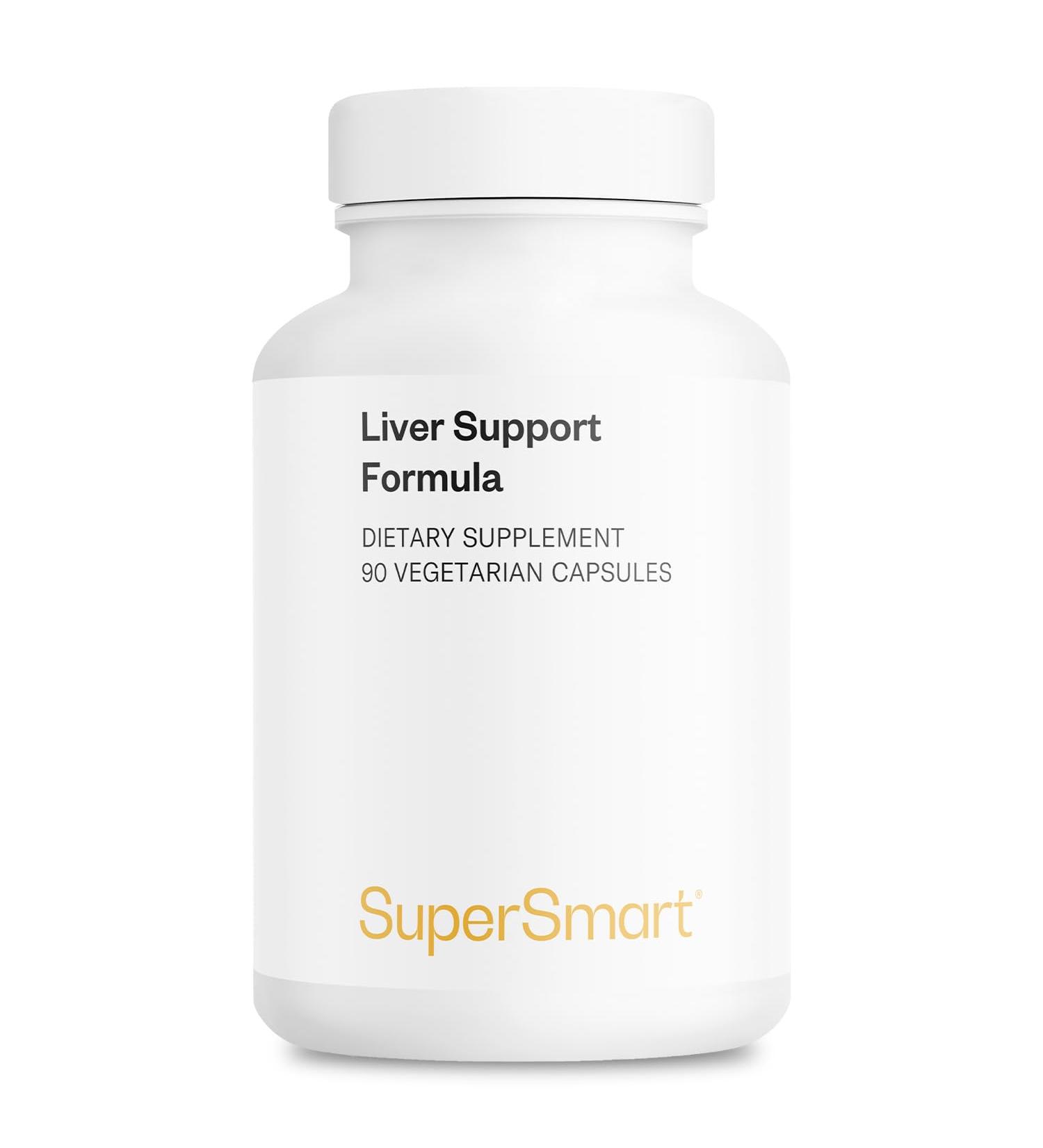 Supersmart - Liver Support Formula - with Extract of Milk Thistle Standardized to 80% Silymarin - Ginkgo Biloba & N-Acetyl-cysteine - Detox Supplement | Non-GMO & Gluten Free - 90 Vegetarian Capsules - Buy Online on GoSupps.com