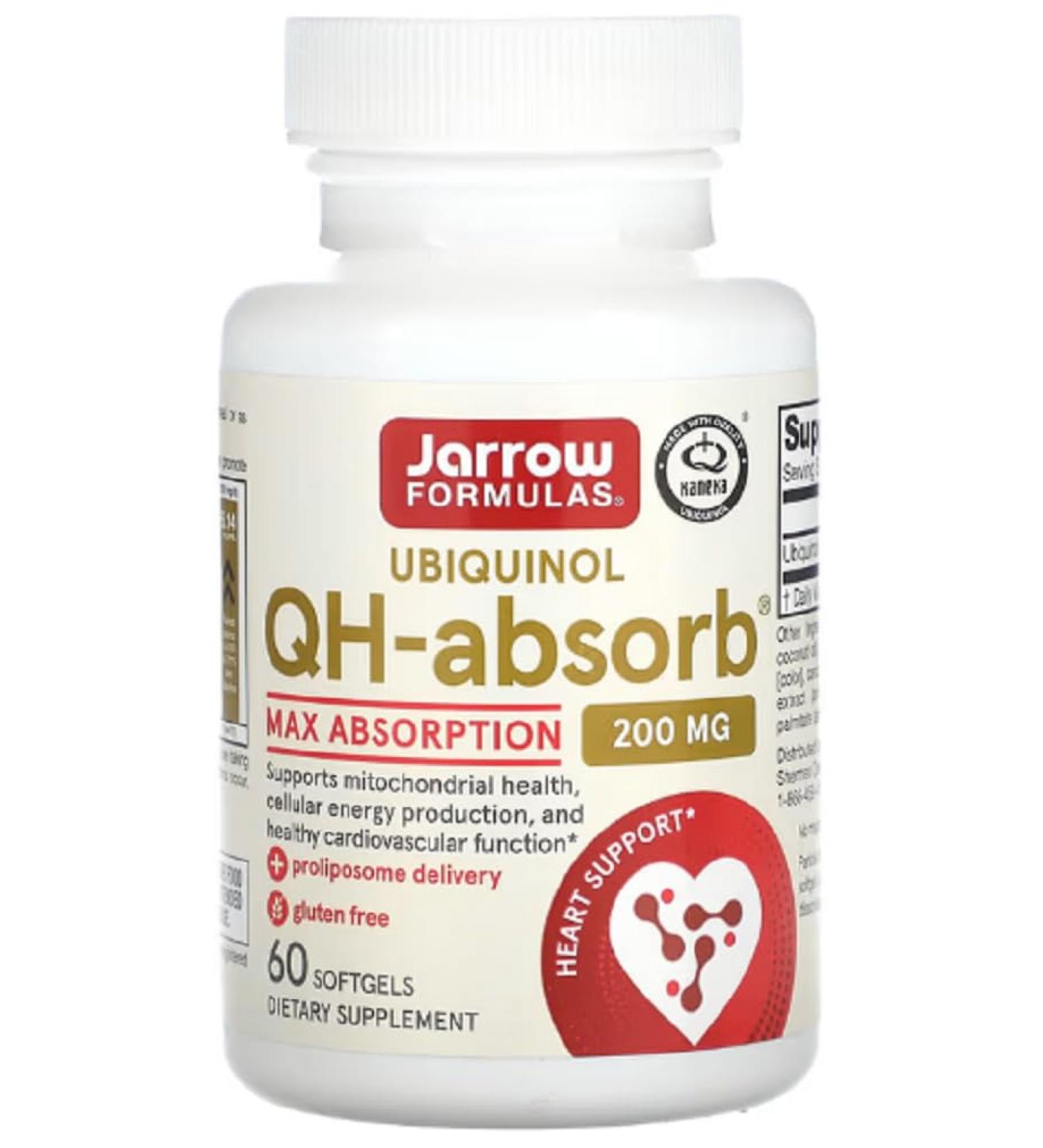  JARROWS Jarrow Formulas Ubiquinol QH Absorb | 200mg for Cellular Energy & Heart Health - 60 Softgels - Buy Online on GoSupps.com