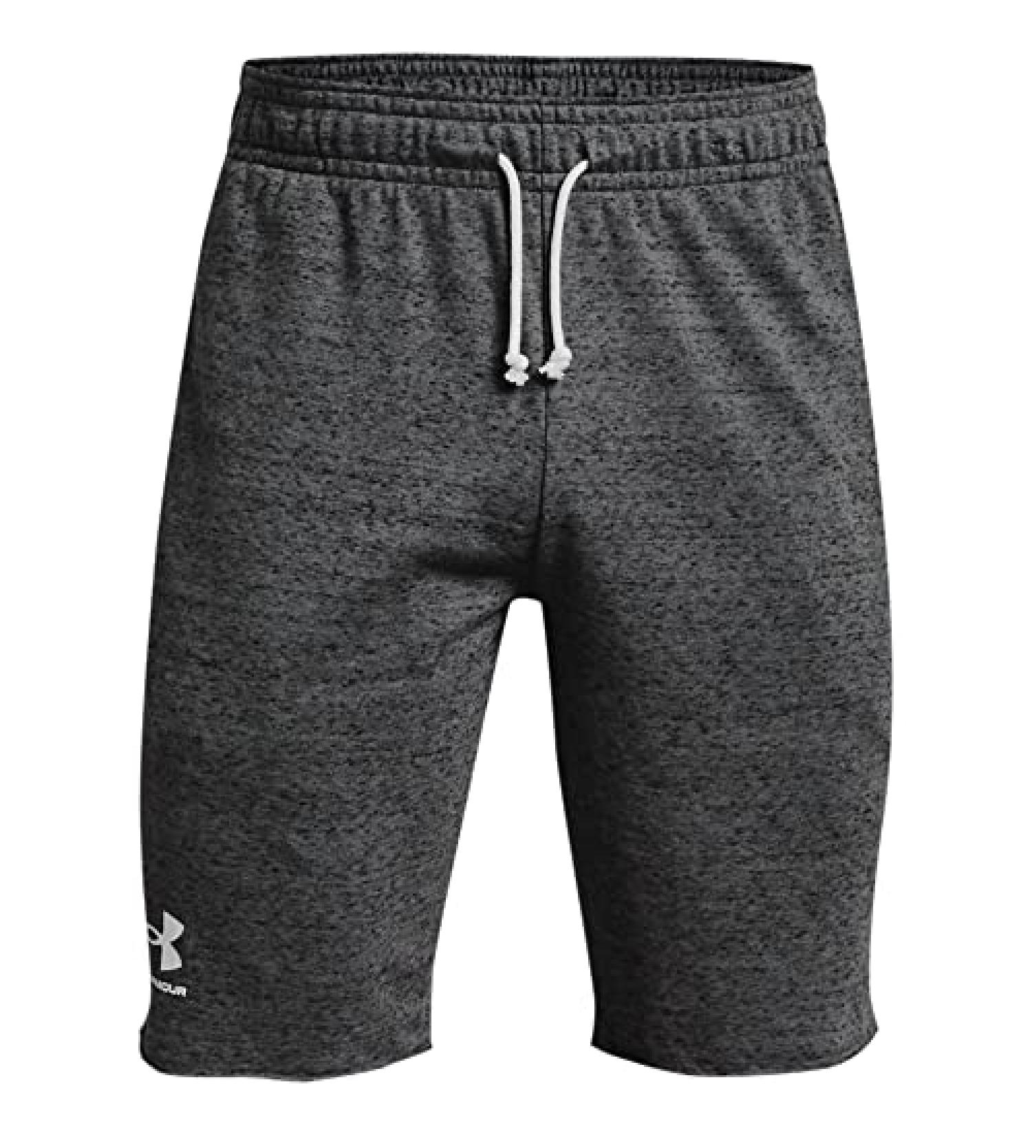 Under Armour Men's Rival Terry Shorts - Pitch Gray/Onyx White - Size Large - Buy Online on GoSupps.com