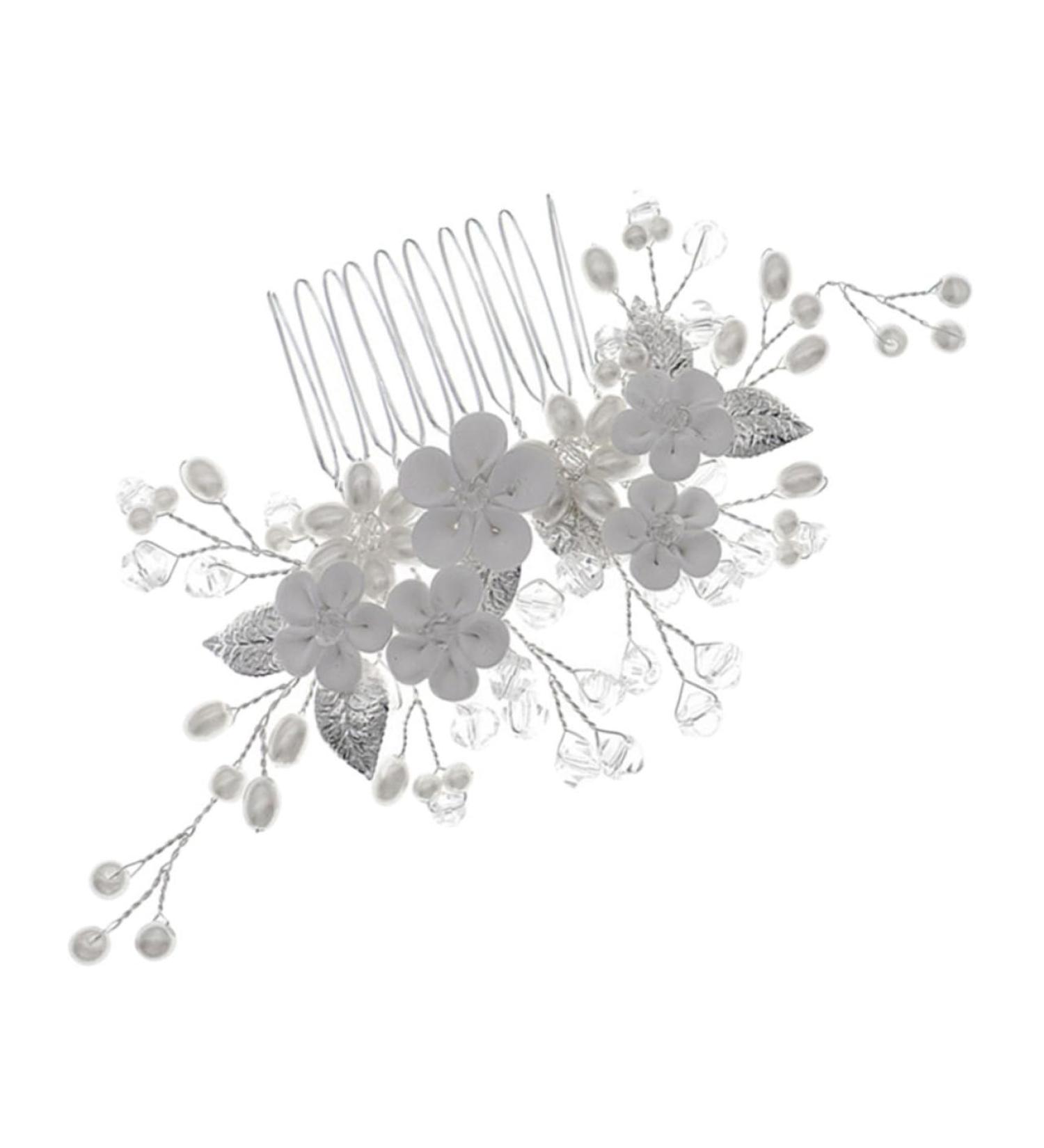 Angoily Bridal Headwear Bridal Hair Decor Hanfu Hair Accessories Flower Girl Hair Accessory Flower Hair Accessories Party Supply Tiara Bride Comb Abs Imitation Pearl Rhinestones - Buy Online on GoSupps.com