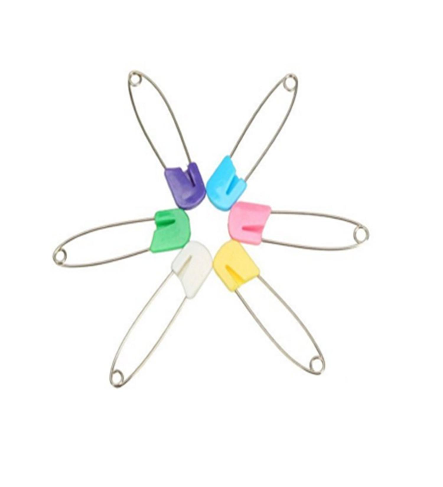 50PCS Stainless Steel Cloth Diaper Pins - Assorted Color Traditional Safety Pins - Buy Online on GoSupps.com