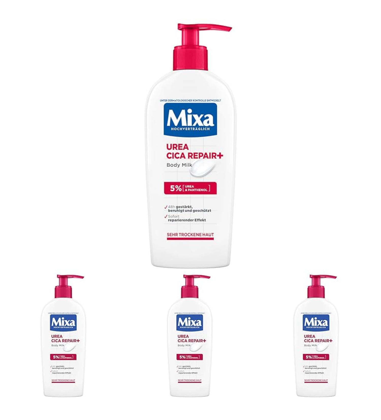 Mixa Body Milk for Very Dry Skin - Regenerating Lotion with Urea & Panthenol | Cica Repair 250ml (4 Pack) - International Shipping Available - Buy Online on GoSupps.com