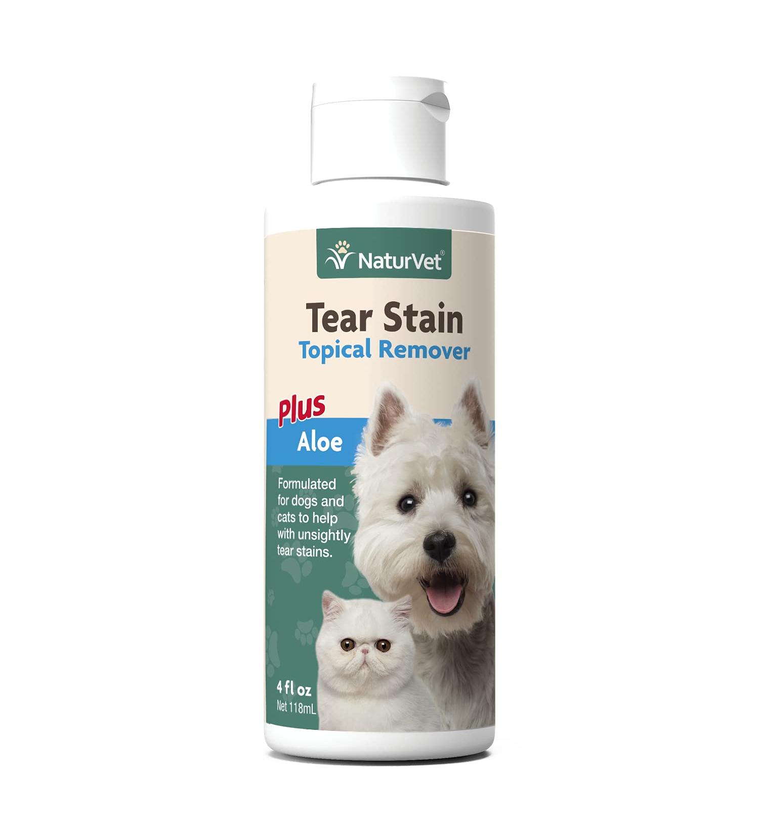 NaturVet Tear Stain Topical Remover Plus Aloe For Dogs & Cats 4 fl oz (118 ml)
