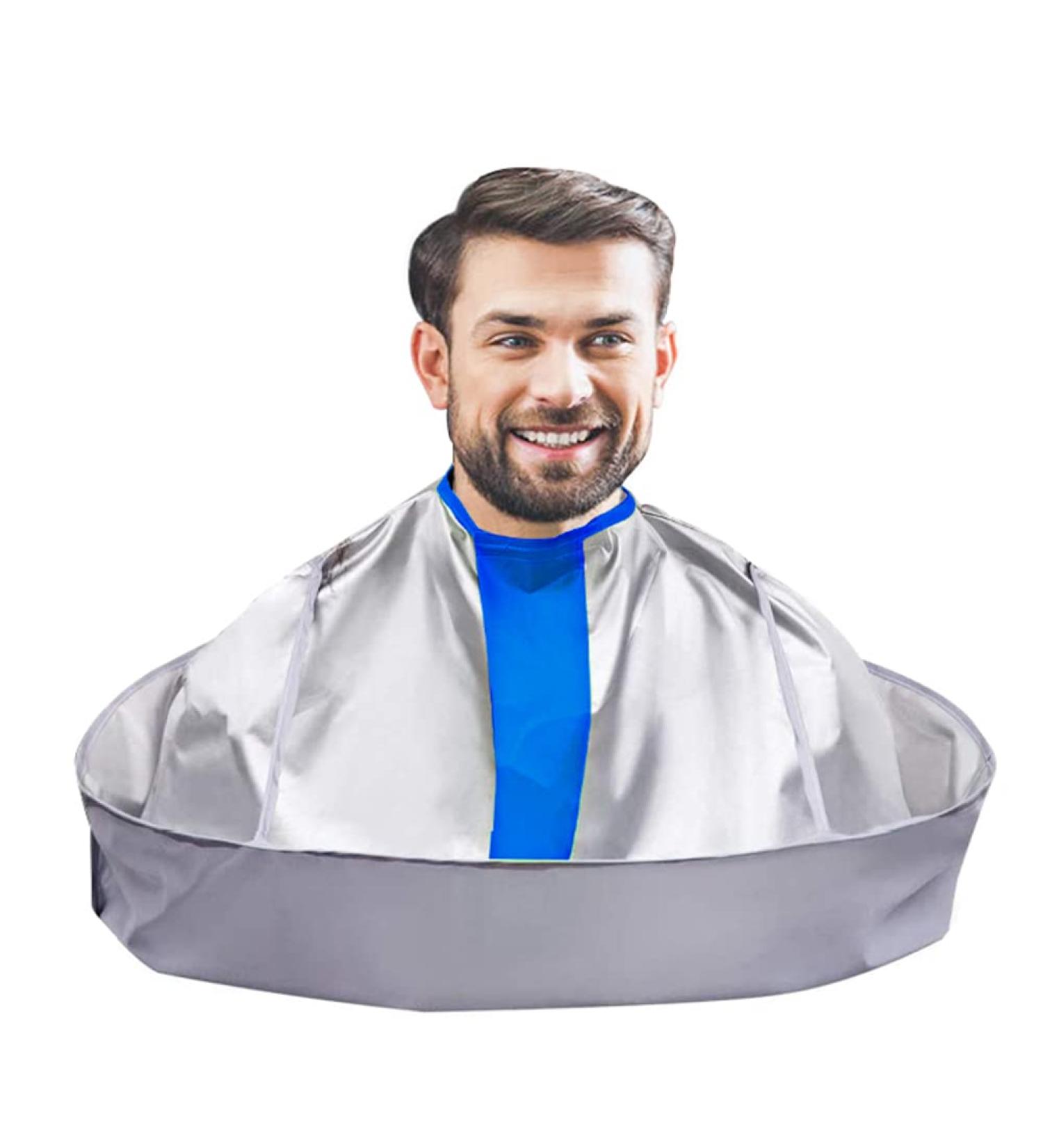 Haircut Capes for Adults & Kids - Foldable Salon Apron Umbrella Cape in Silver & Blue - Buy Online on GoSupps.com