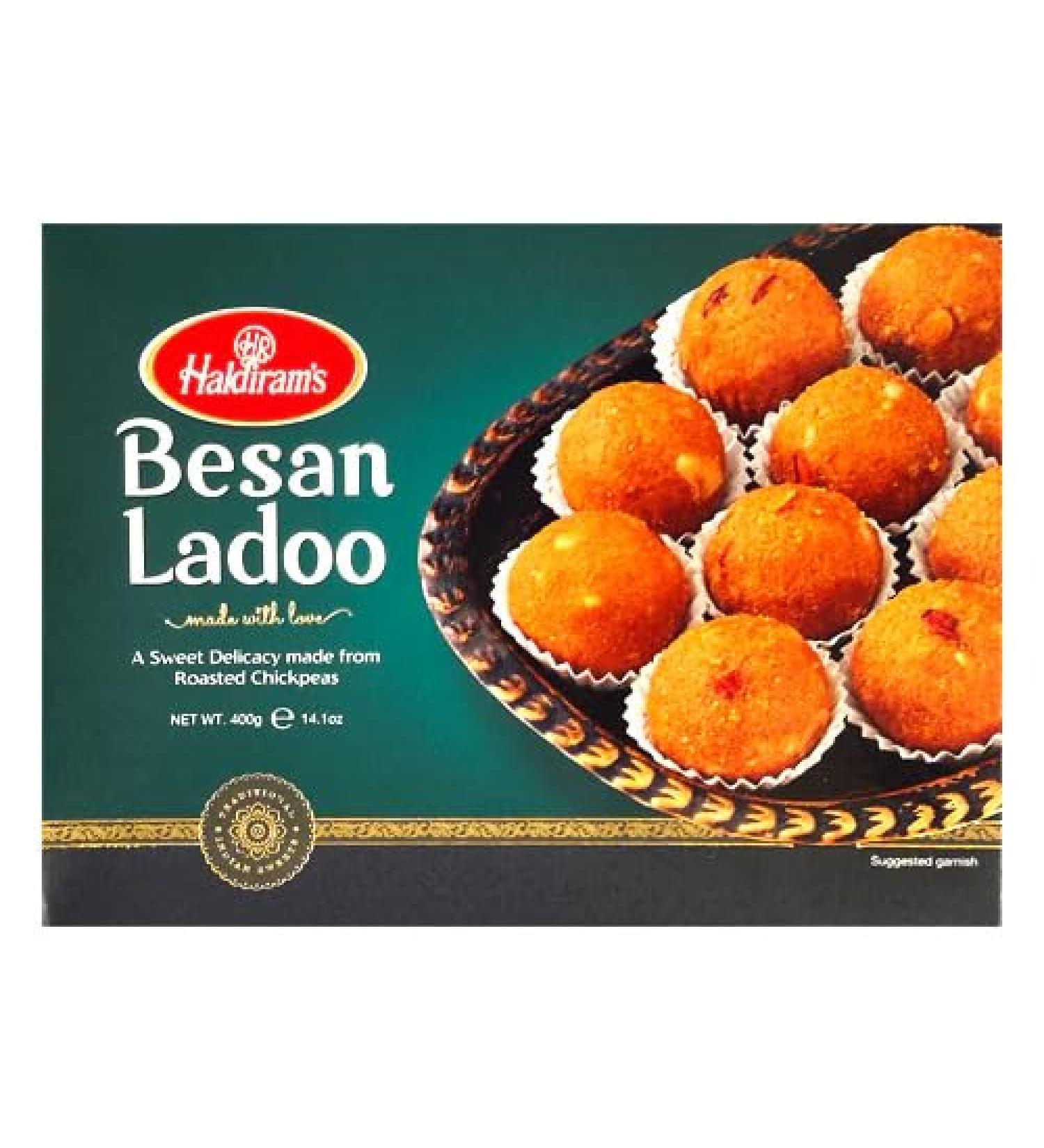Haldiram s Besan Ladoo | 400g (Pack of 6) | Popular Indian Sweets on Every Occasions Rich Flavour | Dessert | Sweet Gifts | Festival Special | Diwali Celebrations - Buy Online on GoSupps.com