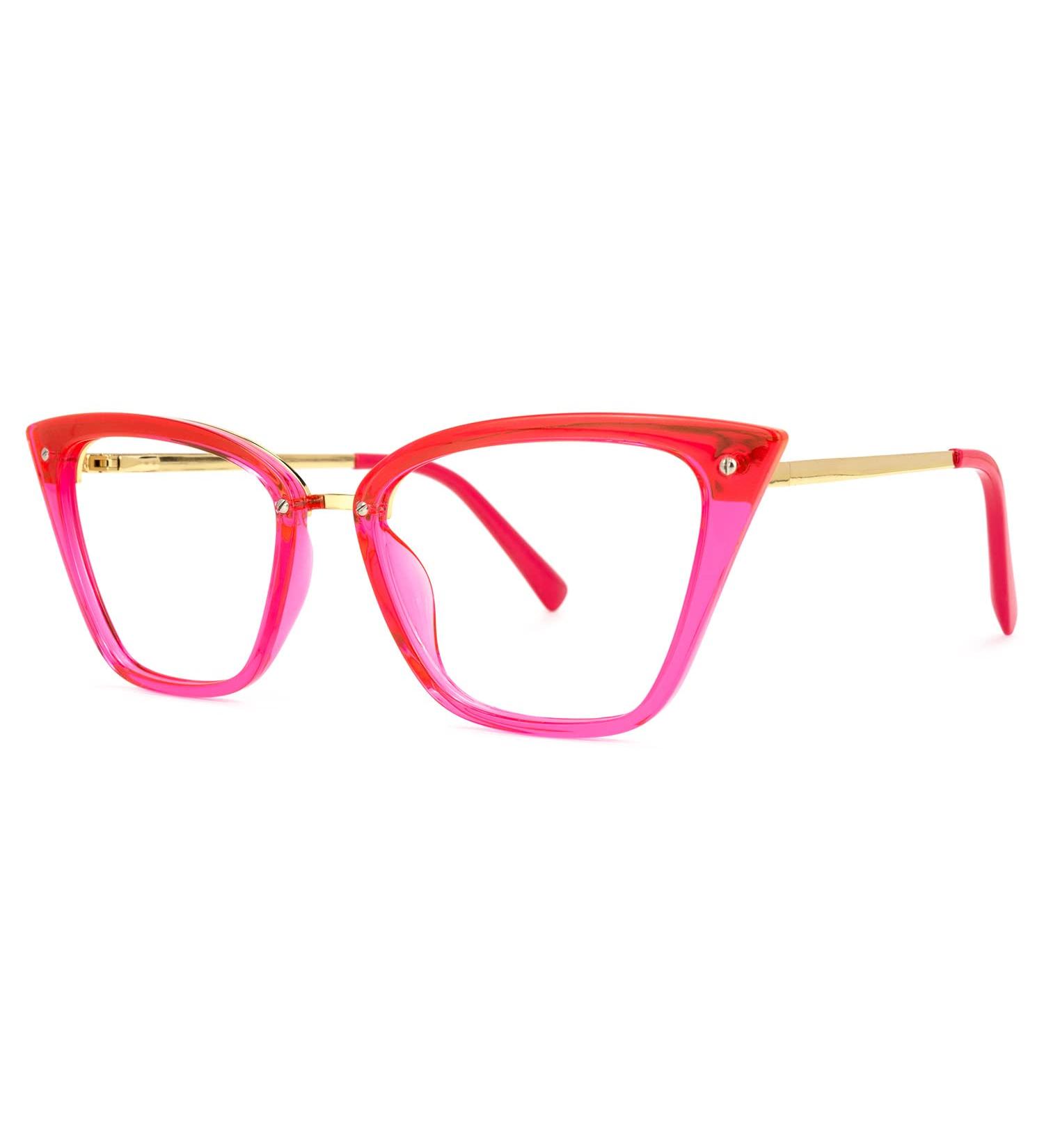 Zeelool Martha FA0457 Cat Eye Blue Light Blocking Glasses | UV400 Protection Eyewear for Women - Bright Pink & 100% UV400 Protection - Buy Online on GoSupps.com