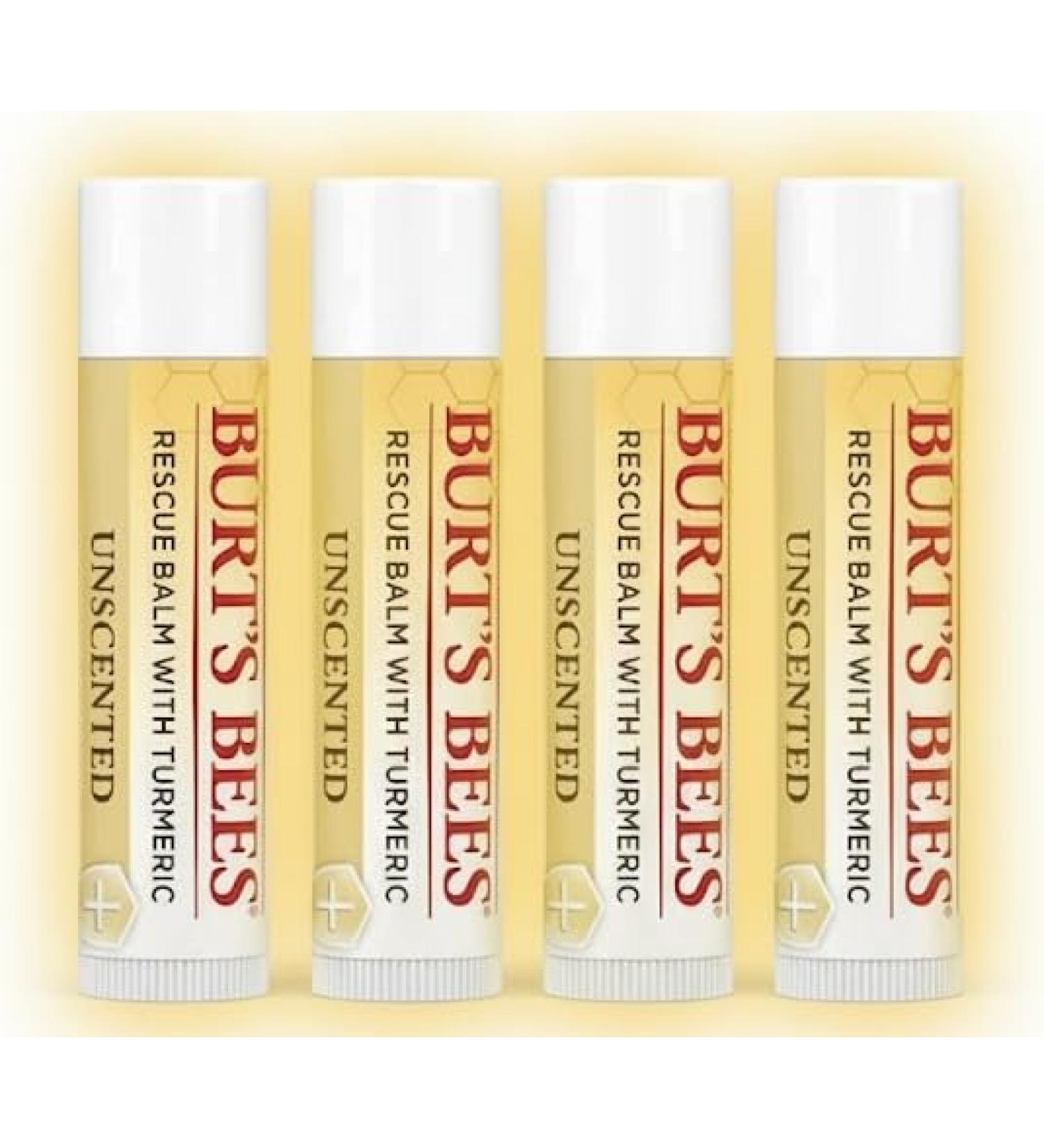 Burt's Bees Rescue Balm Unscented Lip Balm With Antioxidant-Rich Turmeric 100% Natural Origin (4)