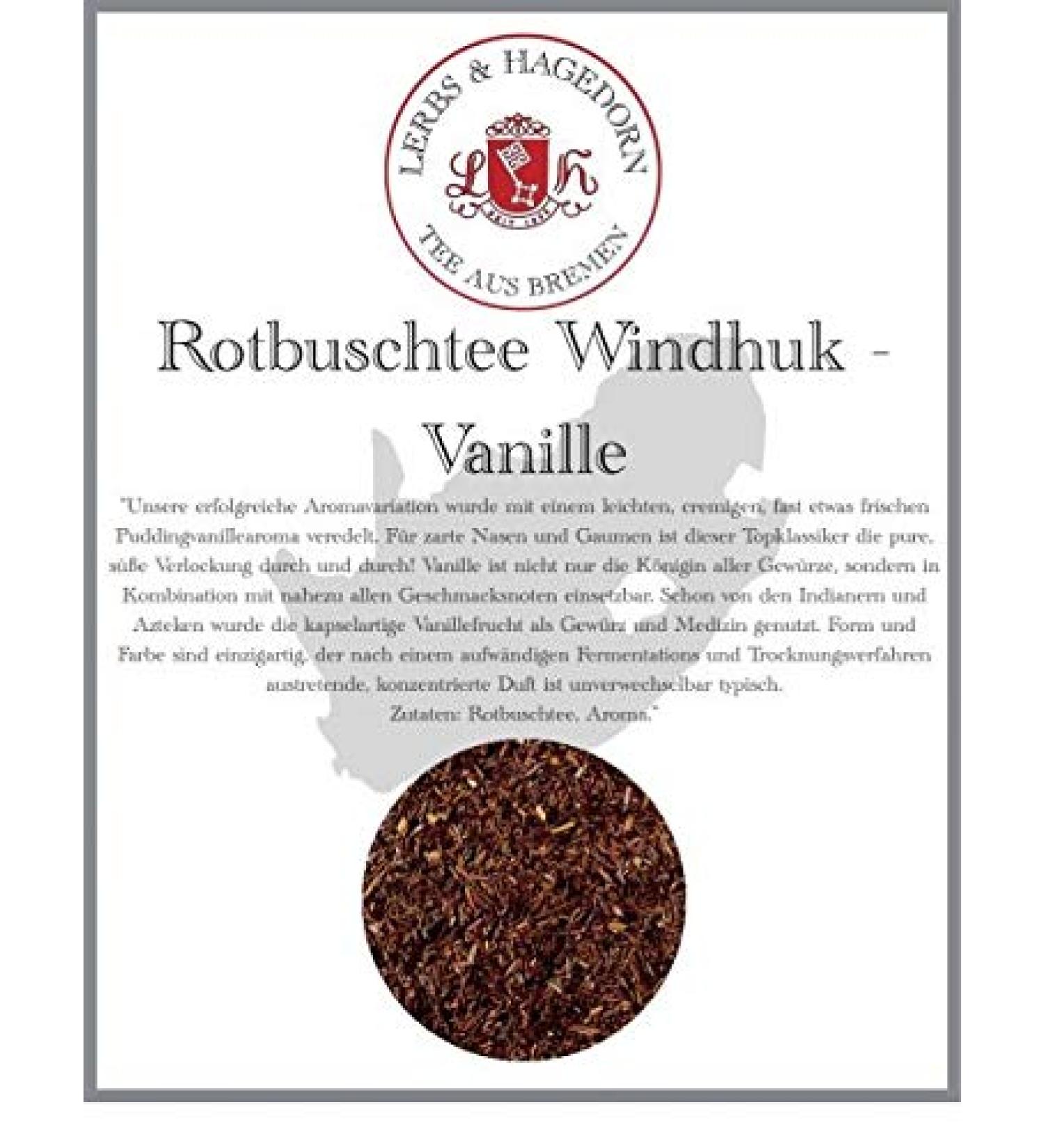  Lerbs & Hagedorn Lerbs & Hagedorn Windhook roibusch tea | vanilla taste 1 kg (approx. 81 liters) with aroma - Buy Online on GoSupps.com