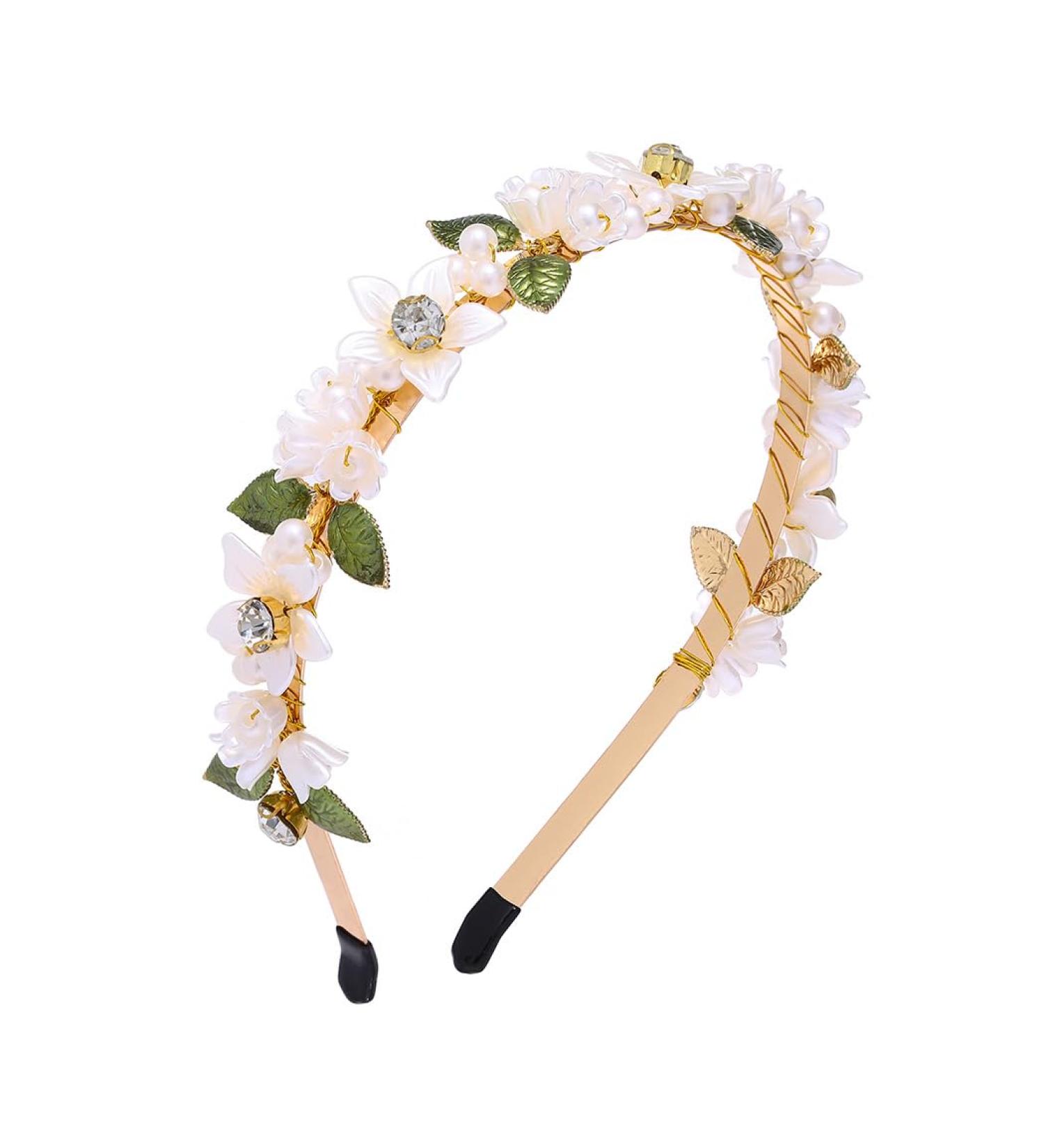 IYOU Bridal Wedding Headbands Gold Flower Hair Bands Leafs Bride Bridesmaid Hair Accessories for Women and Girls - Buy Online on GoSupps.com