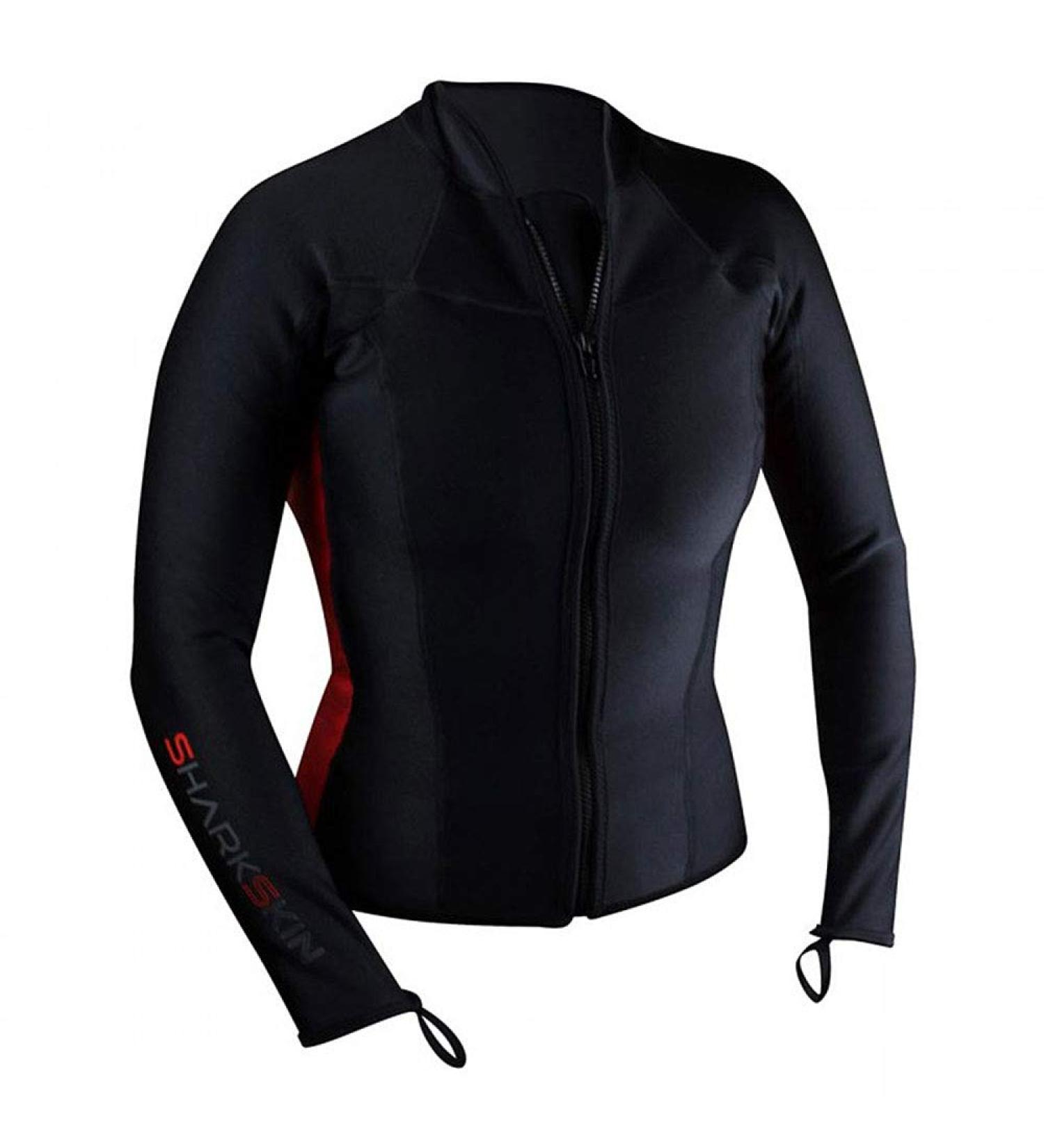 Sharkskin Women's Chillproof Long Sleeve Full Zip Shirt - Black/Red (Size 14) - Buy Online on GoSupps.com