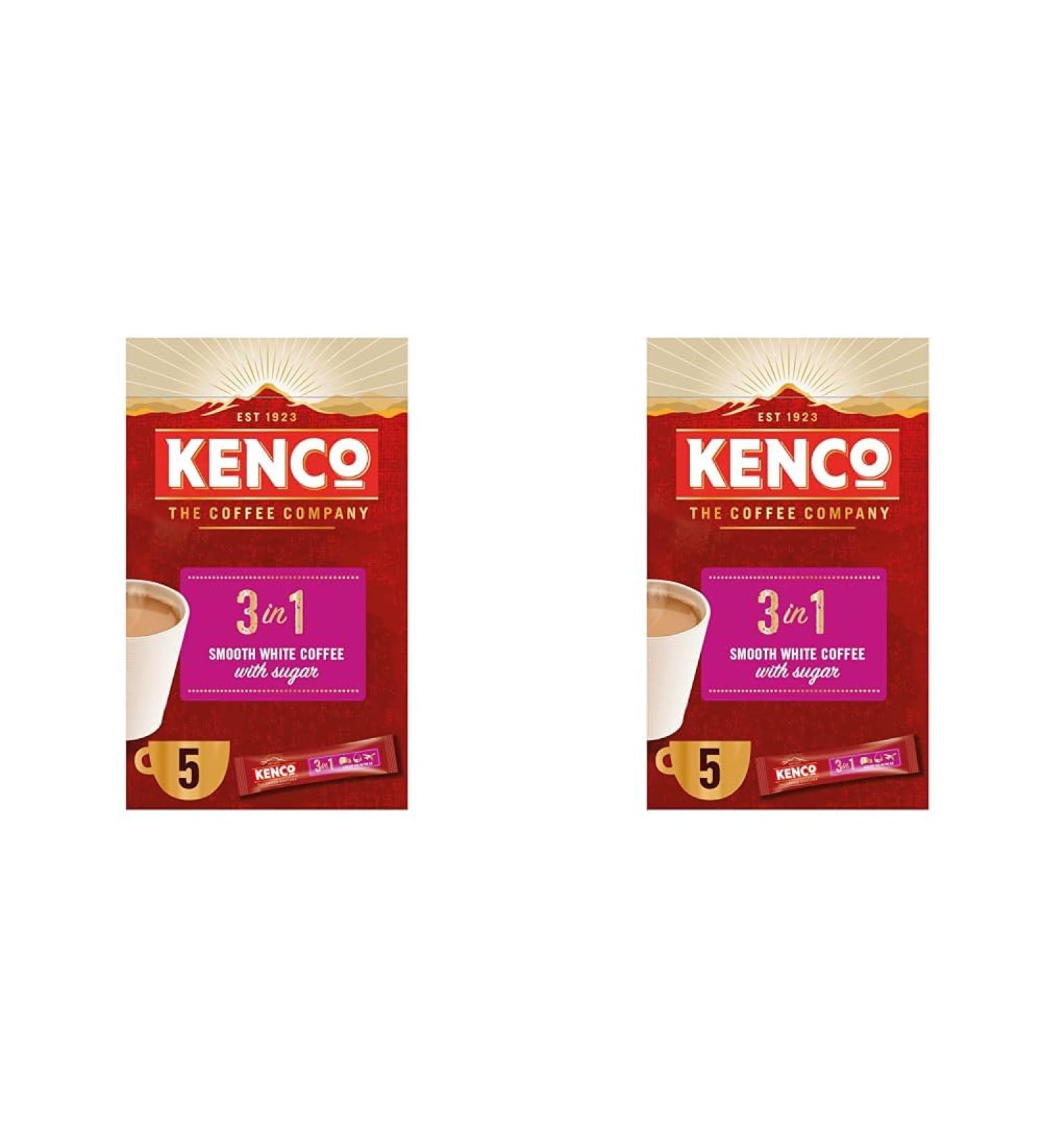 Kenco 3 in 1 Smooth White Instant Coffee with Sugar Sachets 5x20g (Pack of 14 Total 35 Sachets 700g) - Buy Online on GoSupps.com