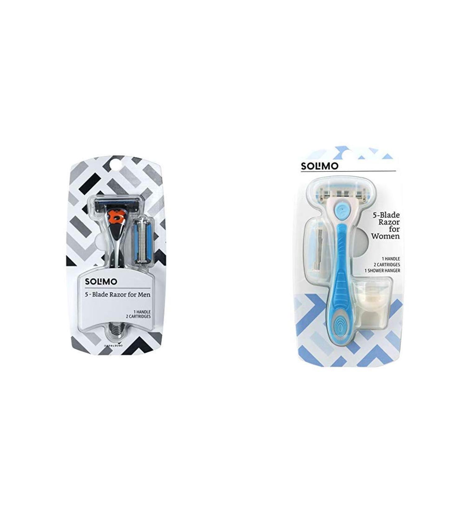 Solimo 5-Blade MotionSphere Razor Set for Men and Women | Dual Lubrication, Precision Beard Trimmer, Shower Hanger | Includes 2 Cartridges - Buy Online on GoSupps.com