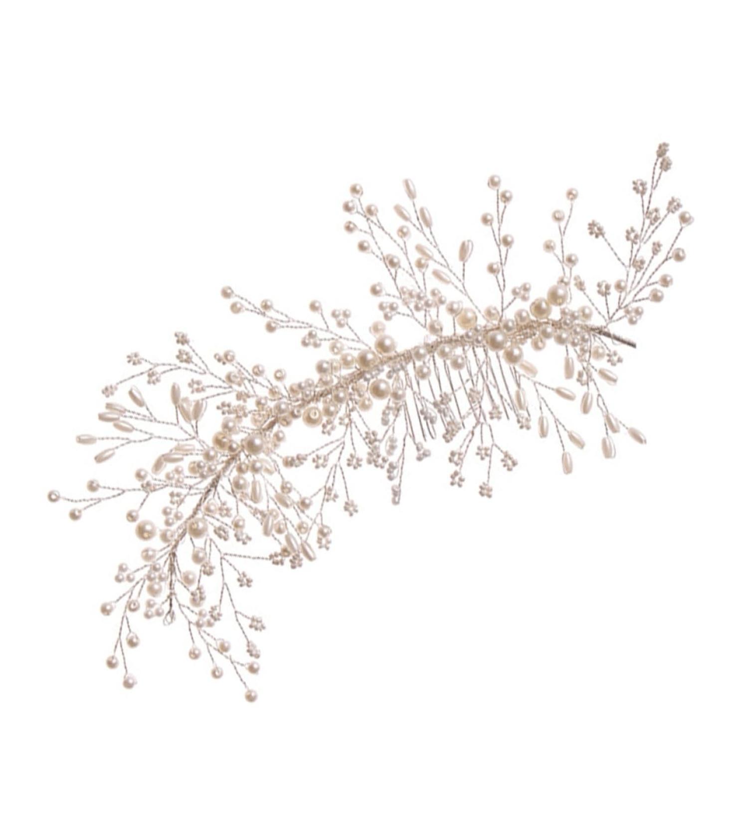 FRCOLOR braided pearl hair comb bride hair comb Pearl Wedding headwear wedding hair Crystal Hair Accessories Bridal Side Comb Pearl Crystal styling comb abs the side white bridesmaid clip - Buy Online on GoSupps.com