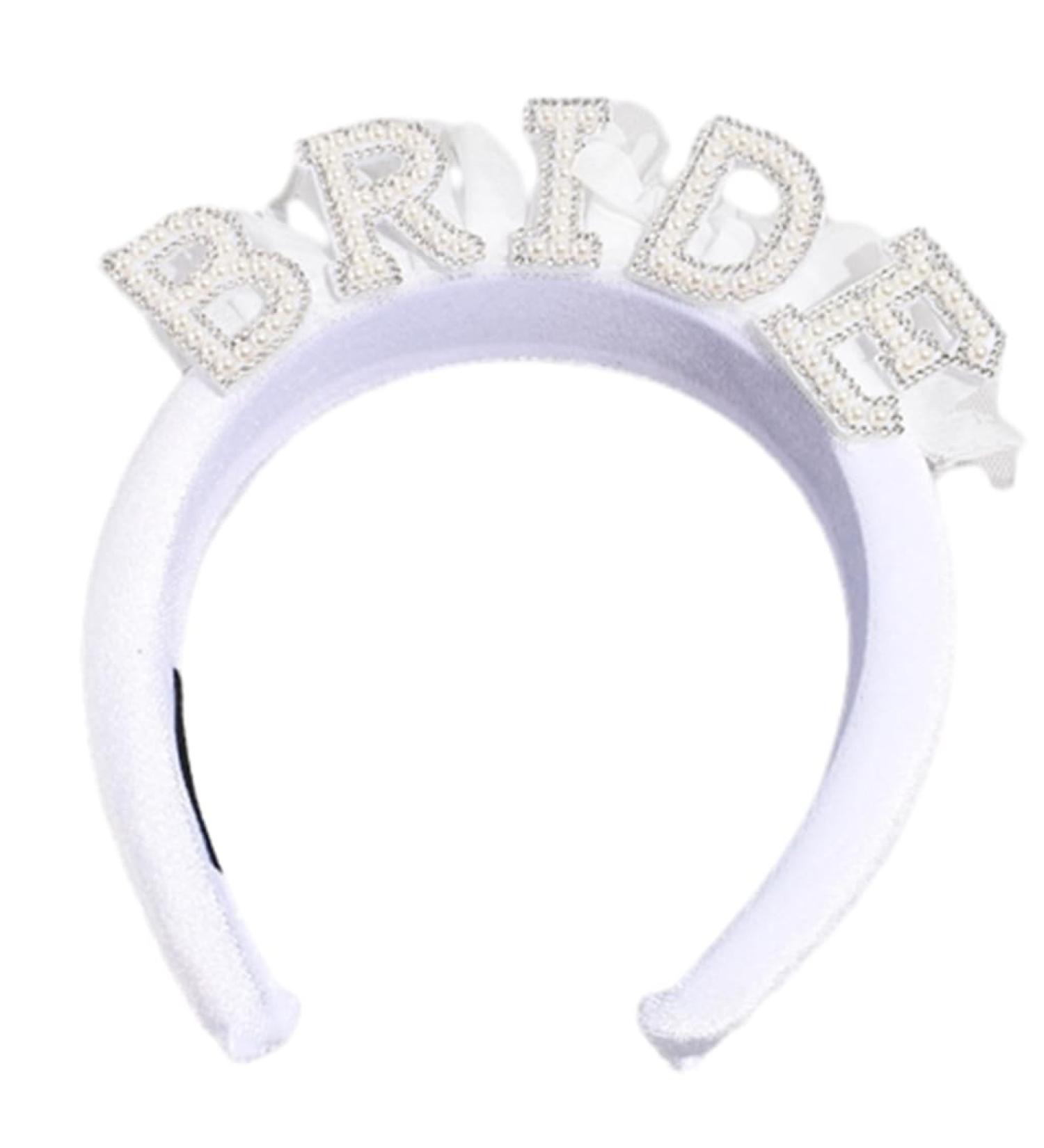 TQUXNGA Artificial Pearl Headband for Wedding Party Elegant Hairhoop for Bride Bridal Shower Bachelorettes Party Headwear Velvet mesh lace sty - Buy Online on GoSupps.com