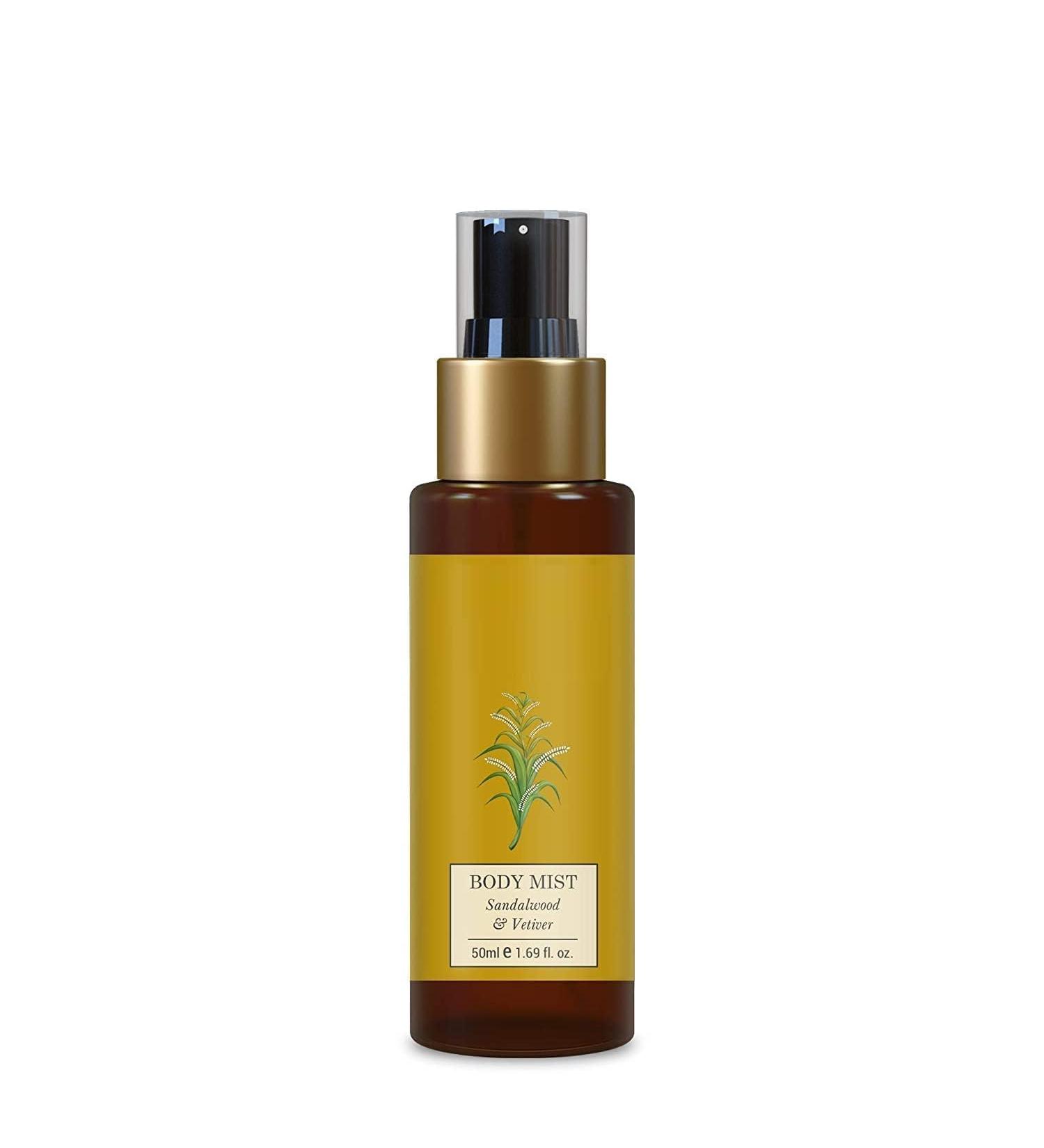 Forest Essentials Body Mist Sandalwood & Vetiver|Hydrates & Scents the Skin|Body Spray For Men And Women|50ml - Buy Online on GoSupps.com
