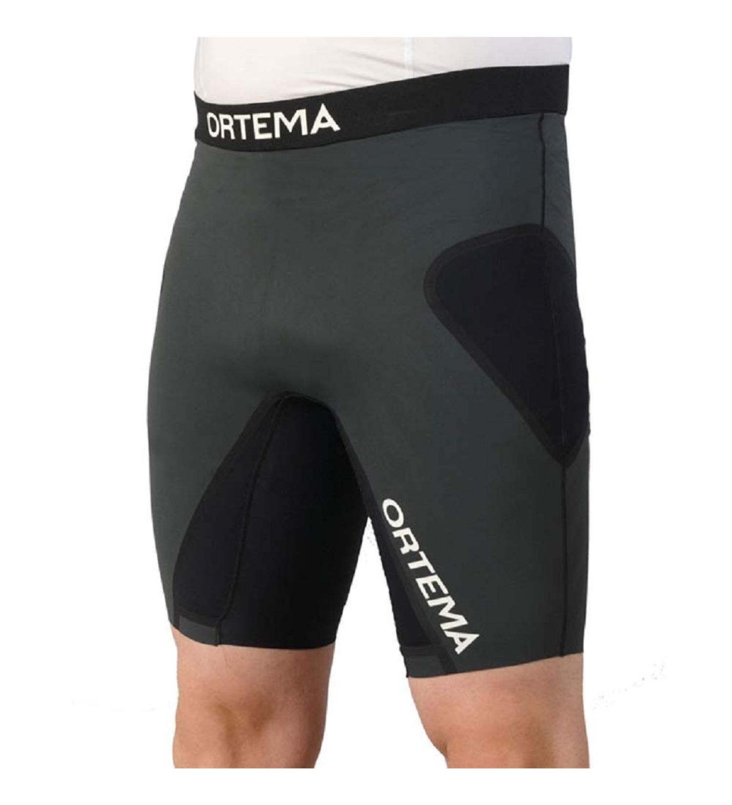 Ortema Power Shorts | Compression Pants with X-Diagonal Stabilization | Relief & Hip Support for Ice Hockey Inliner & Leisure | Gray/Black - International Shipping Available - Buy Online on GoSupps.com
