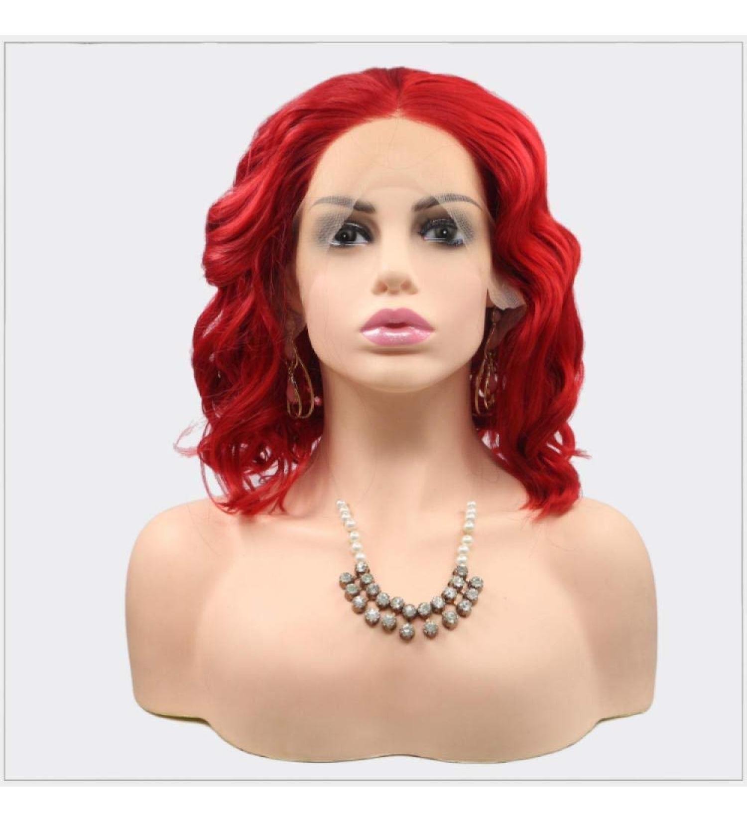 BGHJUE Long Natural Wigs for Women | Synthetic Side Parting Highlight Wig | High Temp Fiber Breathable Cap Red Curly Hair - Buy Online on GoSupps.com