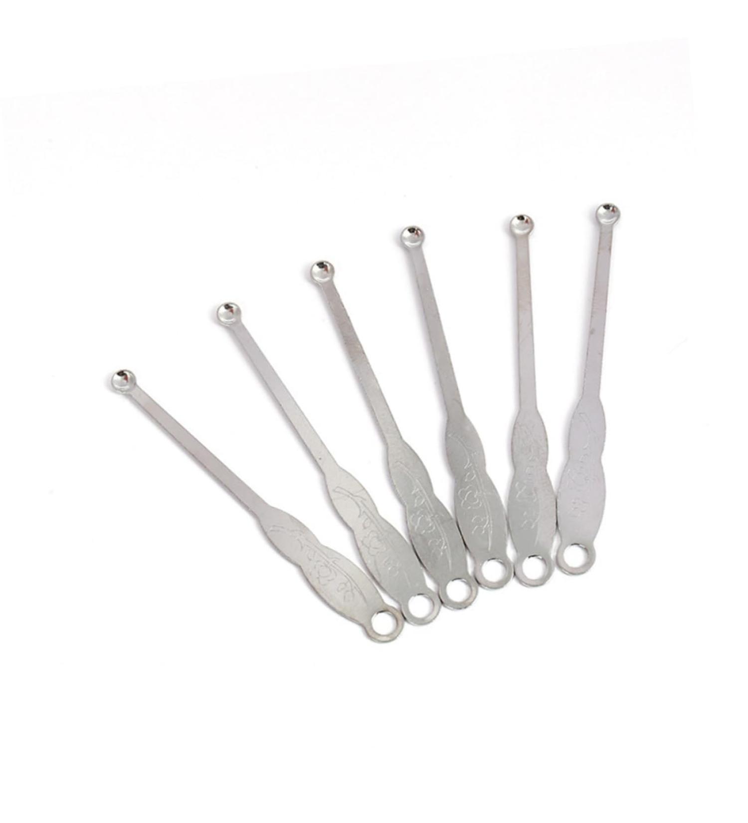 100pcs Stainless Steel Ear Spoon Ear Pick - Wax Removal Curette | Silver Ear Cleaner Tool - Buy Online on GoSupps.com