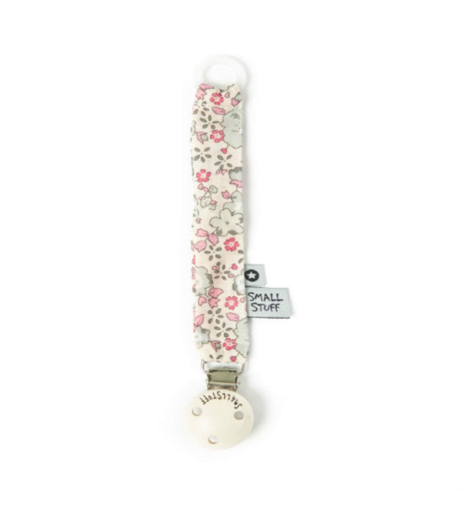 Pacifier Clip Rose/Grey Flower Smallstuff