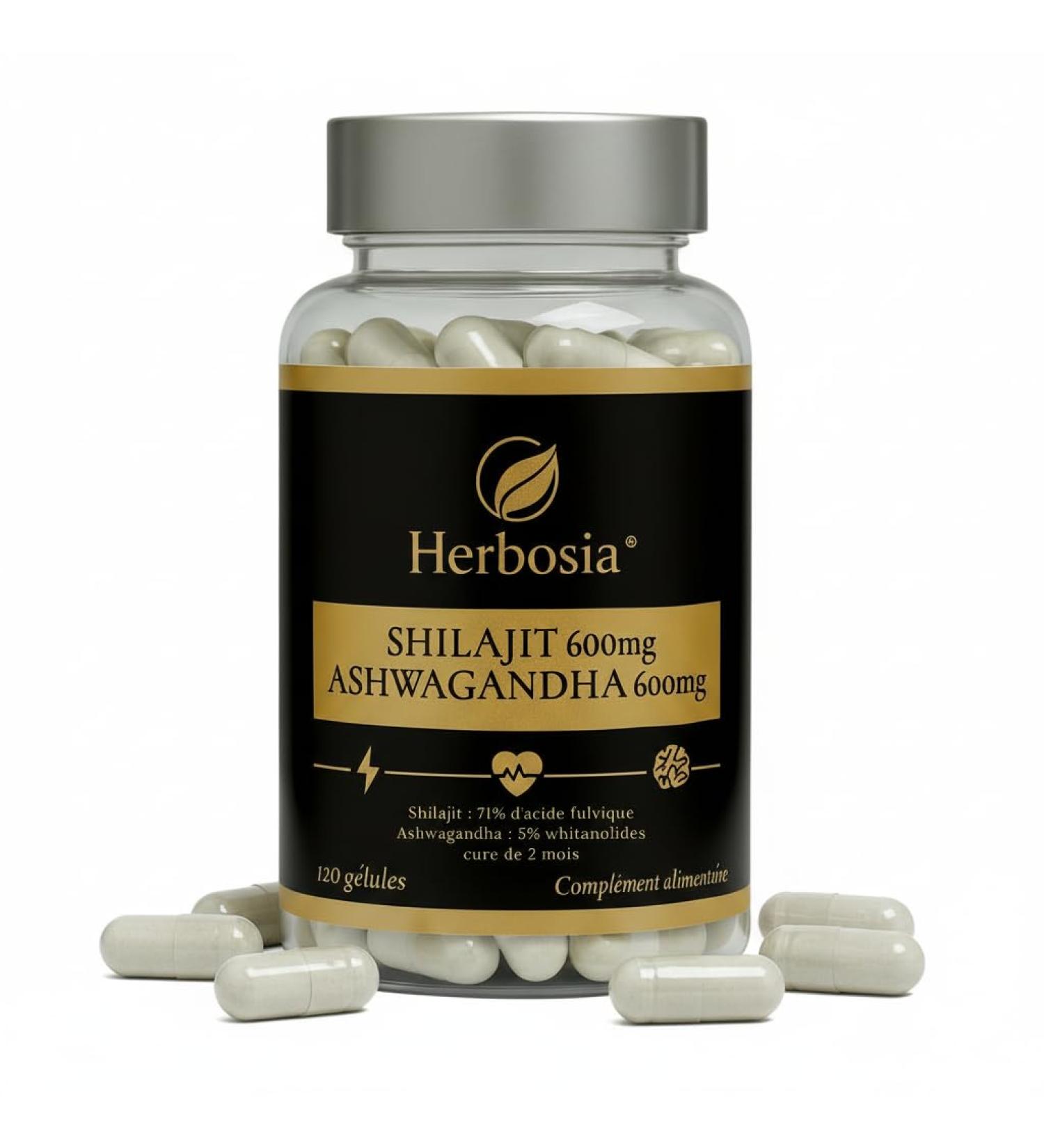 Shilajit 600 mg + Ashwagandha 600 mg Compl ment Ayurv dique Origine Himalaya | 71% Acide Fulvique & Oligo- l ments Naturels | nergie Vitalit & Anti-Stress | 120 G lules Cure 2 Mois 120 unit (Lot de 1) - Buy Online on GoSupps.com