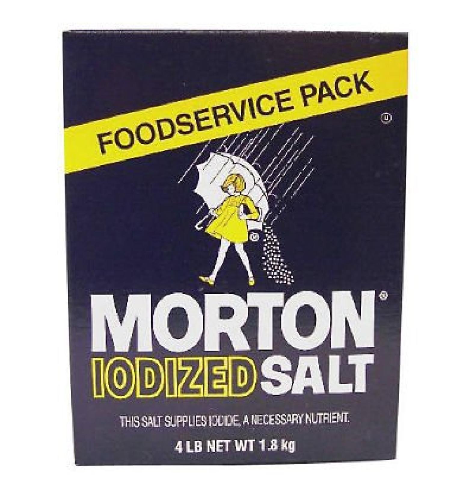 Morton Iodized Salt 4lb. box. A1