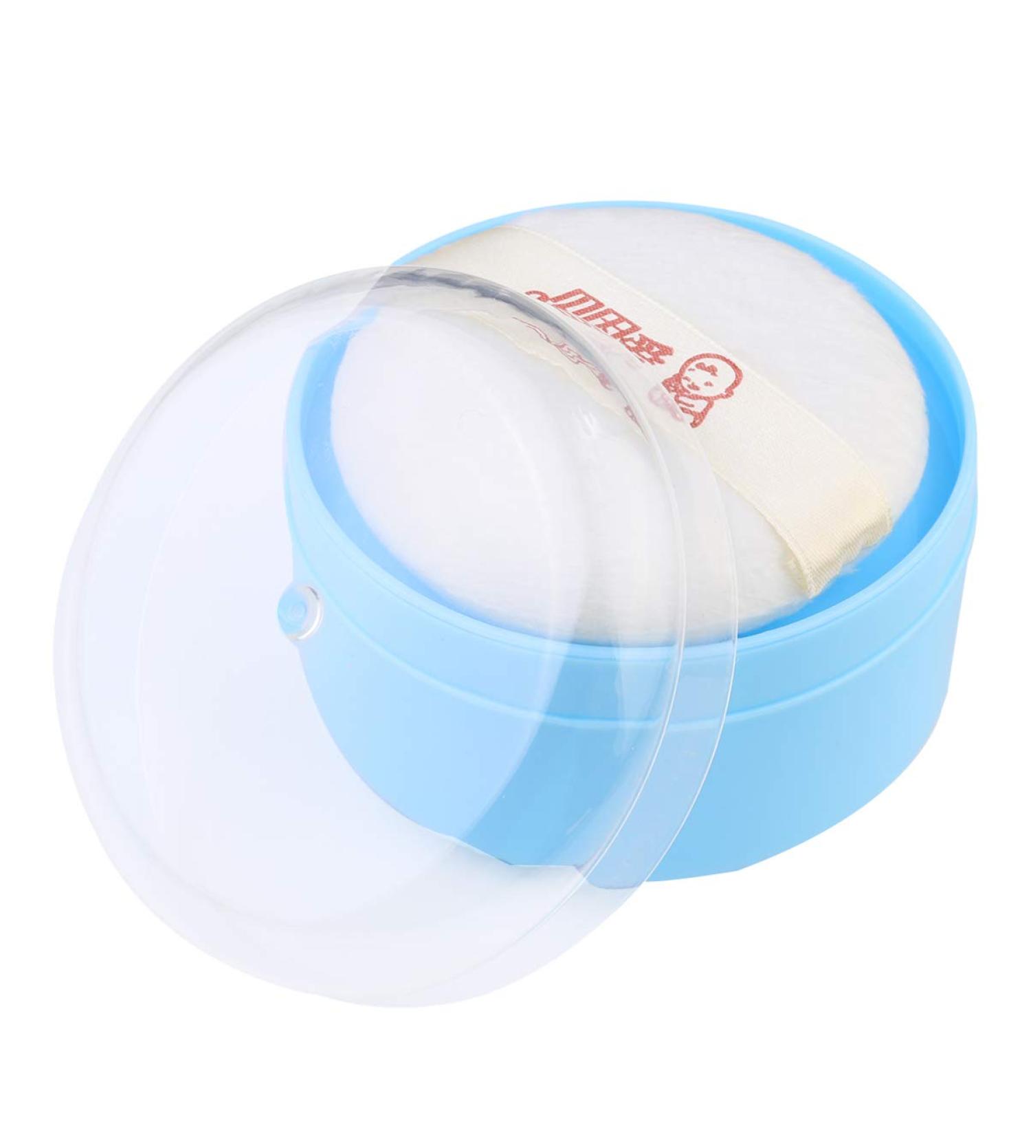 Minkissy Baby Powder Puff - Portable Skin-Friendly Container Box for Baby Bath & Body Powder - Buy Online on GoSupps.com