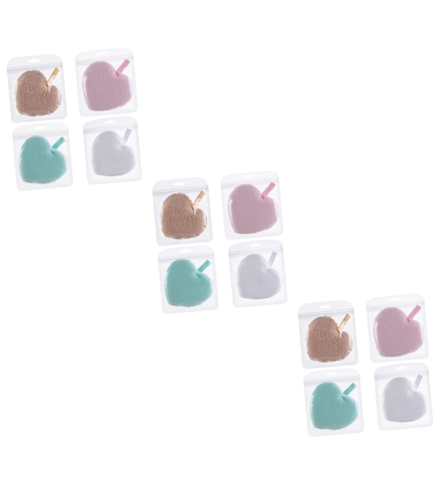 Buy Housoutil 12 Pcs Heart Shape Makeup Remover Puff | Cleansing Wipes & Beauty Sponge for Flawless Makeup Removal - International Shipping Available - Buy Online on GoSupps.com