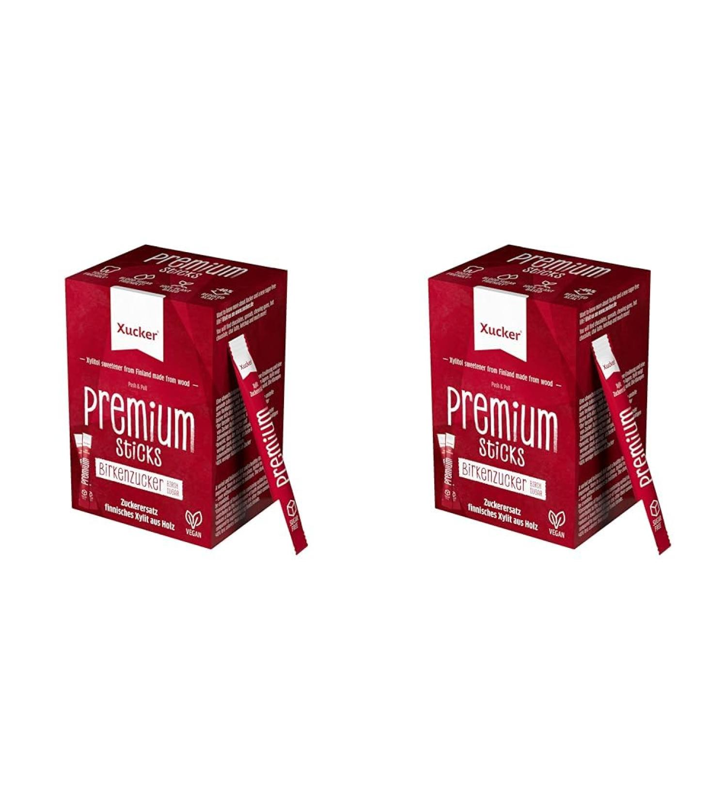 Xucker Premium Xylitol Sugar Sticks - 50 Calorie-Friendly Sweeteners (2 Pack) - 40% Fewer Calories Than Sugar - Ideal for Healthy Living - Buy Online on GoSupps.com