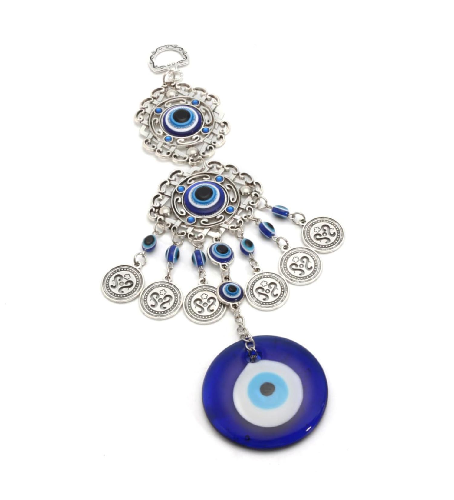 Cabilock Decor Home Ornament Delicate Glass Eye Pendant Evil Eye Bead Pendant Amulet Turkey Protection As Shown 23X5cm - Buy Online on GoSupps.com