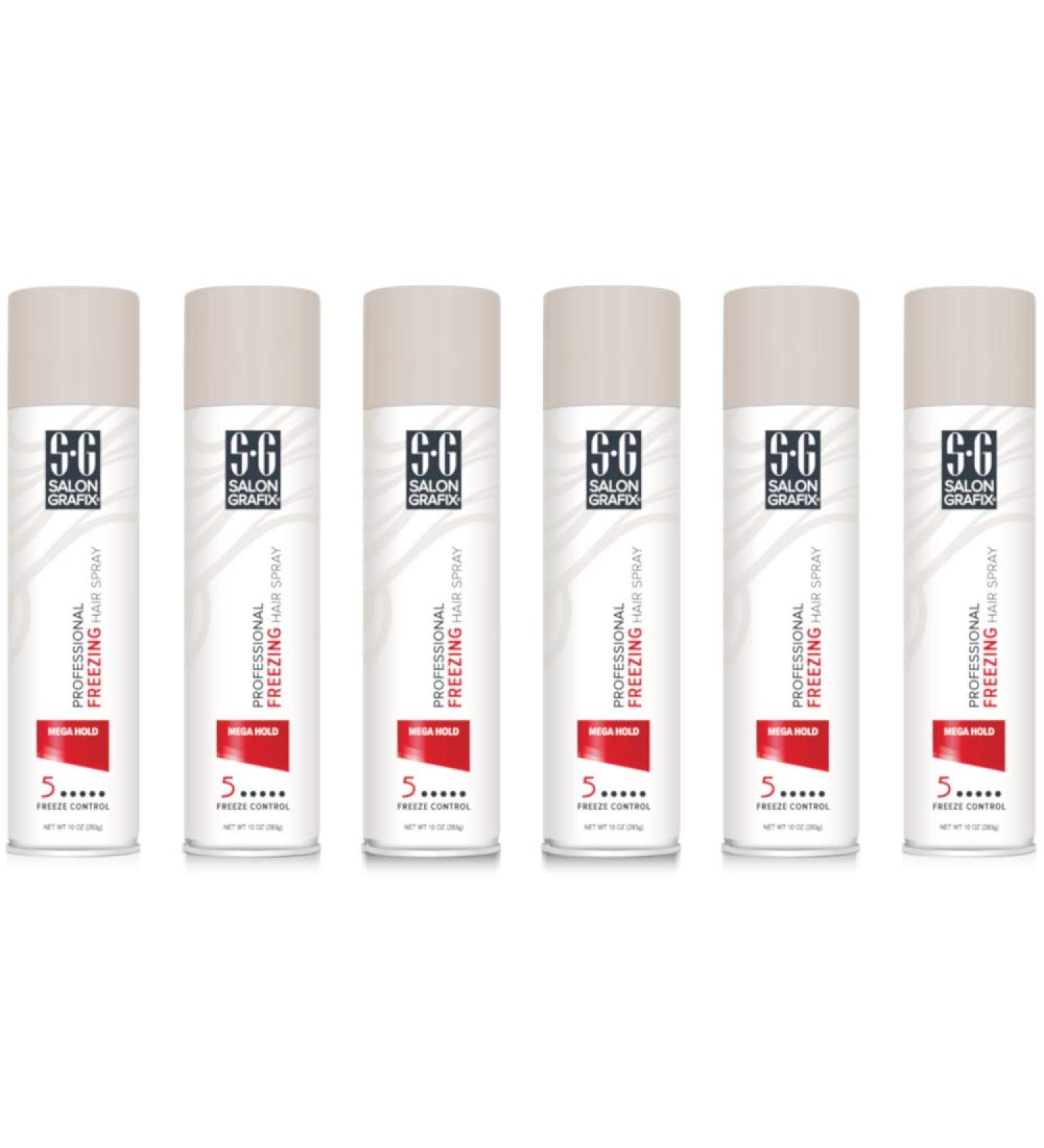 Salon Grafix Hairspray Freezing Mega Hold 10 Ounce (295ml) (6 Pack)