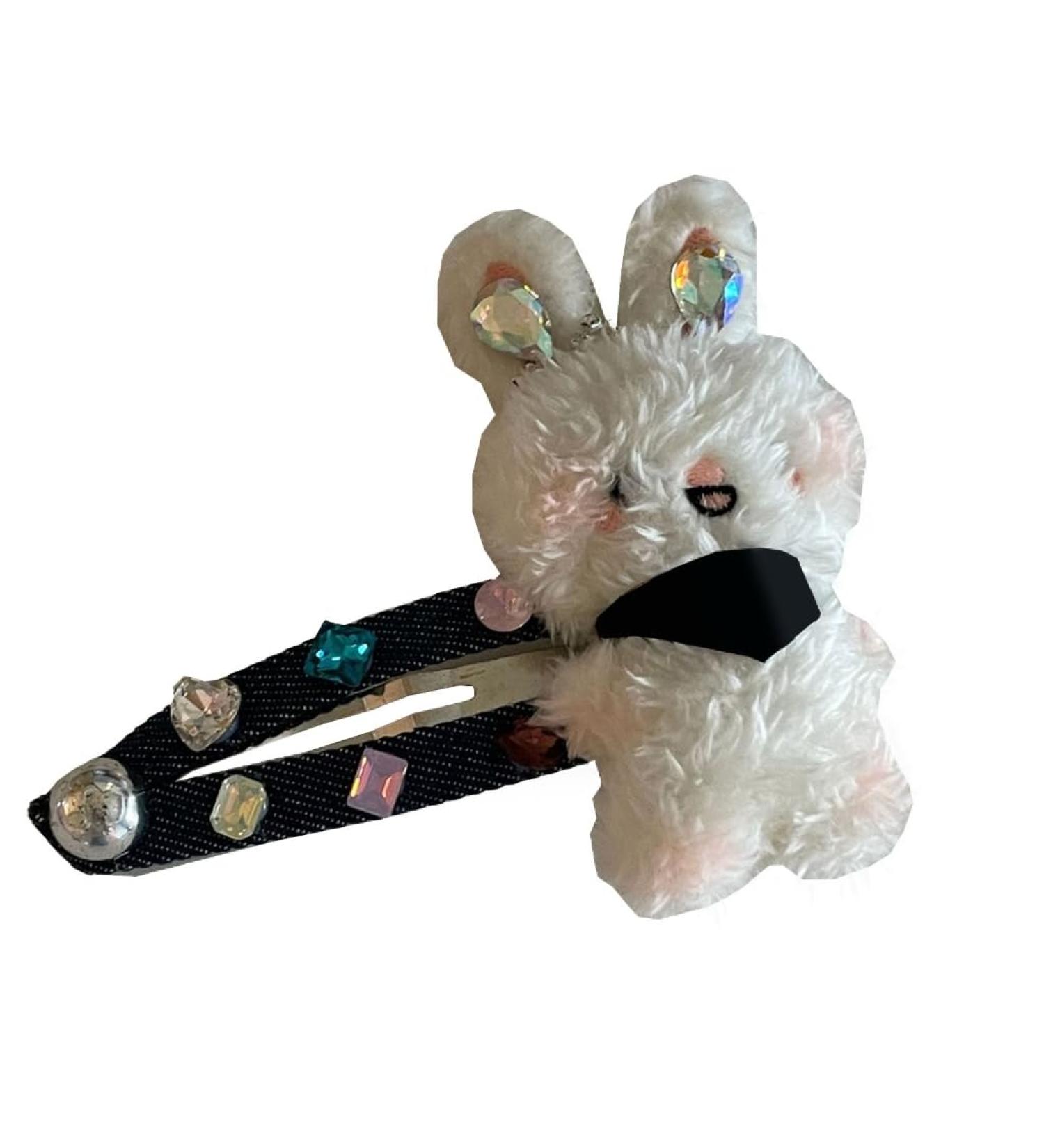 hgnxa Sweet Hair Clip Cartoon/Bear Shape Snap Hairpin Plush Hair Clip for Ponytail Bangs Hairpins for Teens Children Rabbit - Buy Online on GoSupps.com