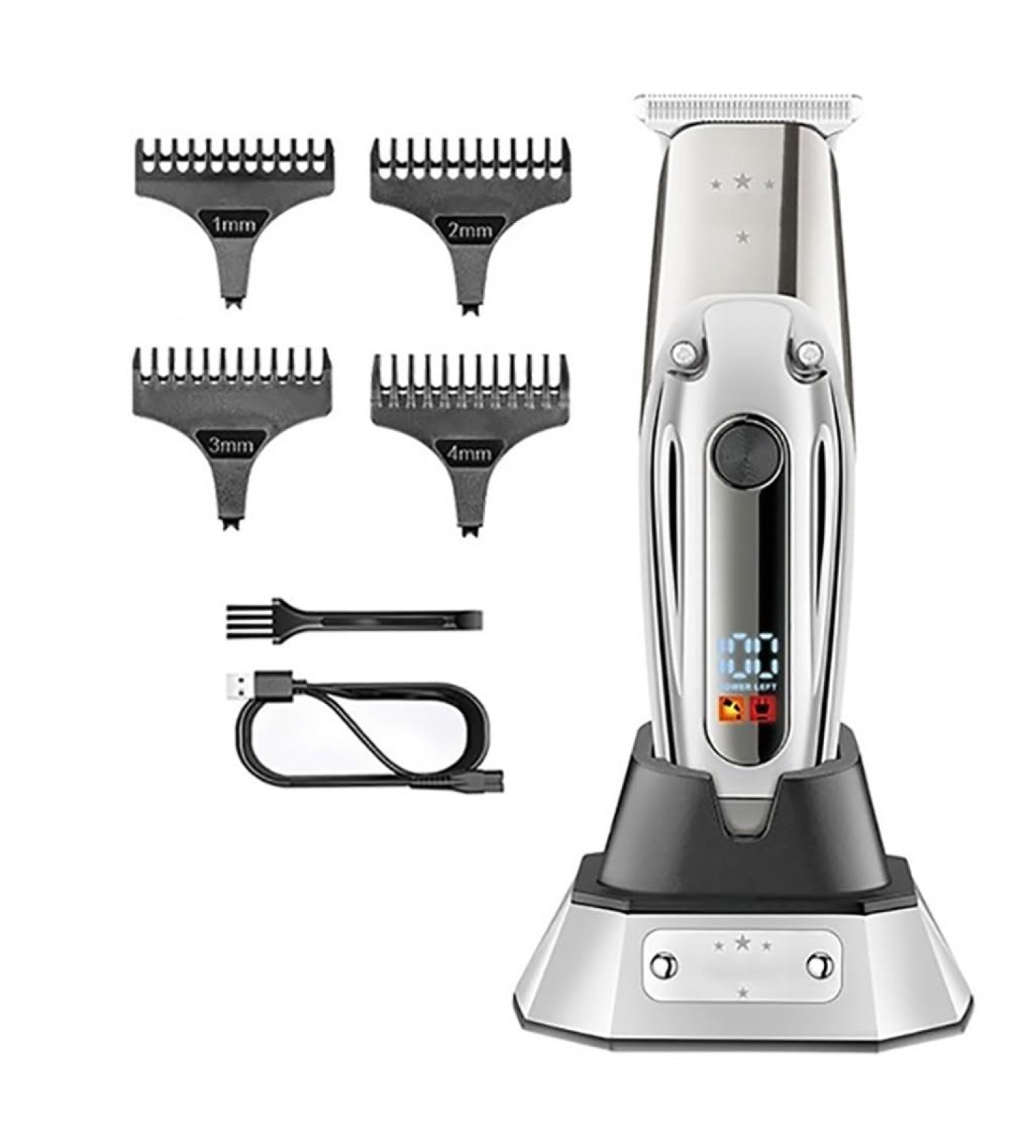 Pro Hair Clipper Full Metal Barber Hair Trimmer Professional Electric Beard Hair Clipper 10W Rechargeable Lithium Hair Cutter for Men - Buy Online on GoSupps.com