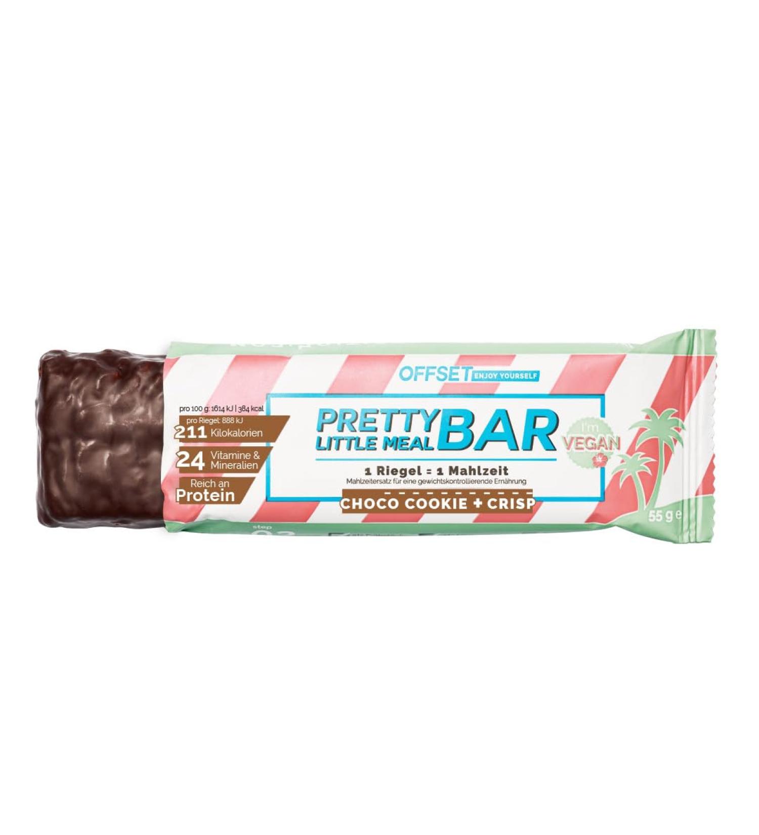 Pretty Little Meal Bar Choco Cookie & Crisp - Delicious Protein Meal Replacement | 211 Calories | Offset Nutrition - 6 Pack - Buy Online on GoSupps.com