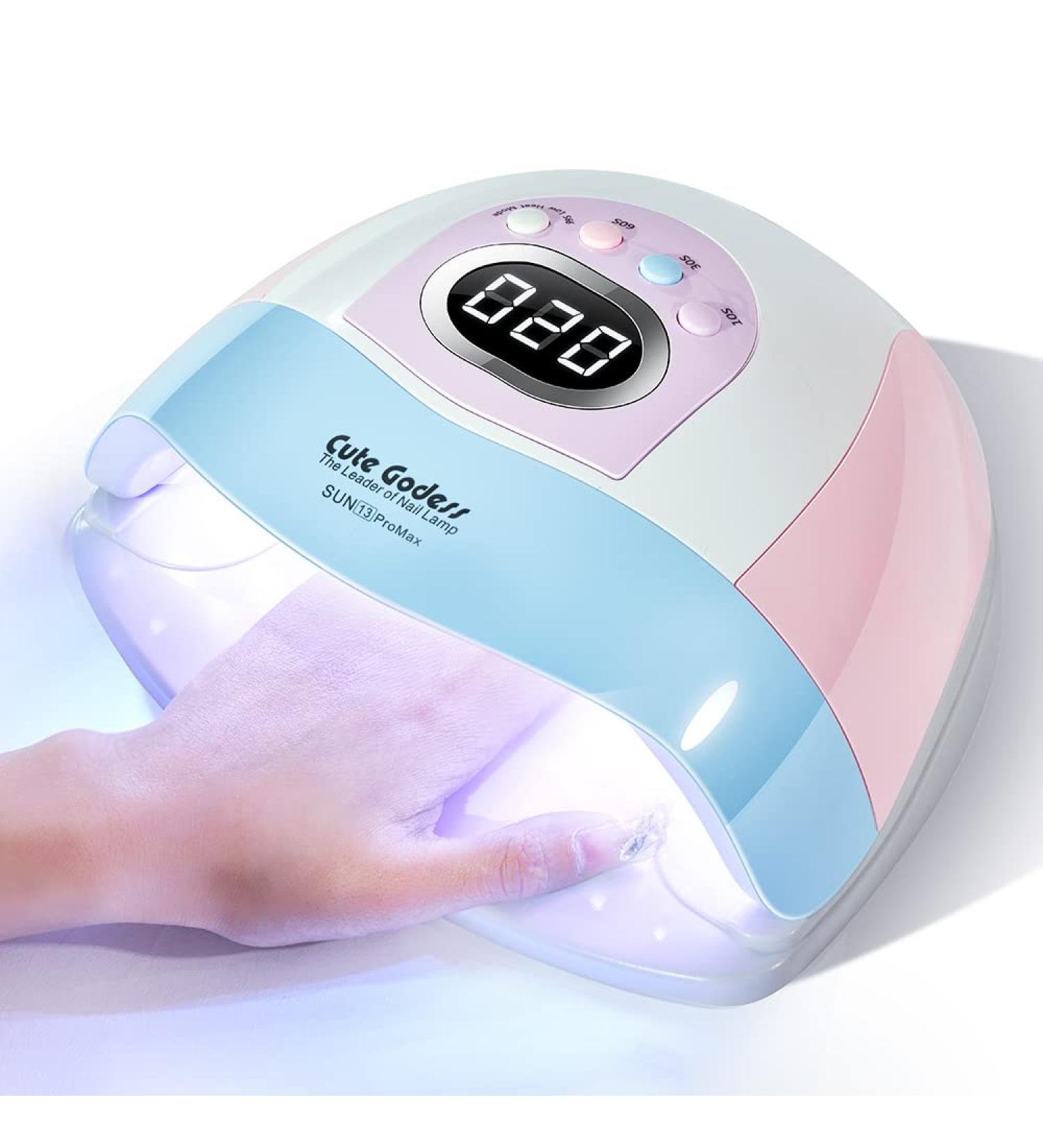 Cute Goddess UV LED Nail Lamp 220W for Fast Drying | Home & Salon Gel Polish Dryer with Automatic Sensor - Purple - Buy Online on GoSupps.com
