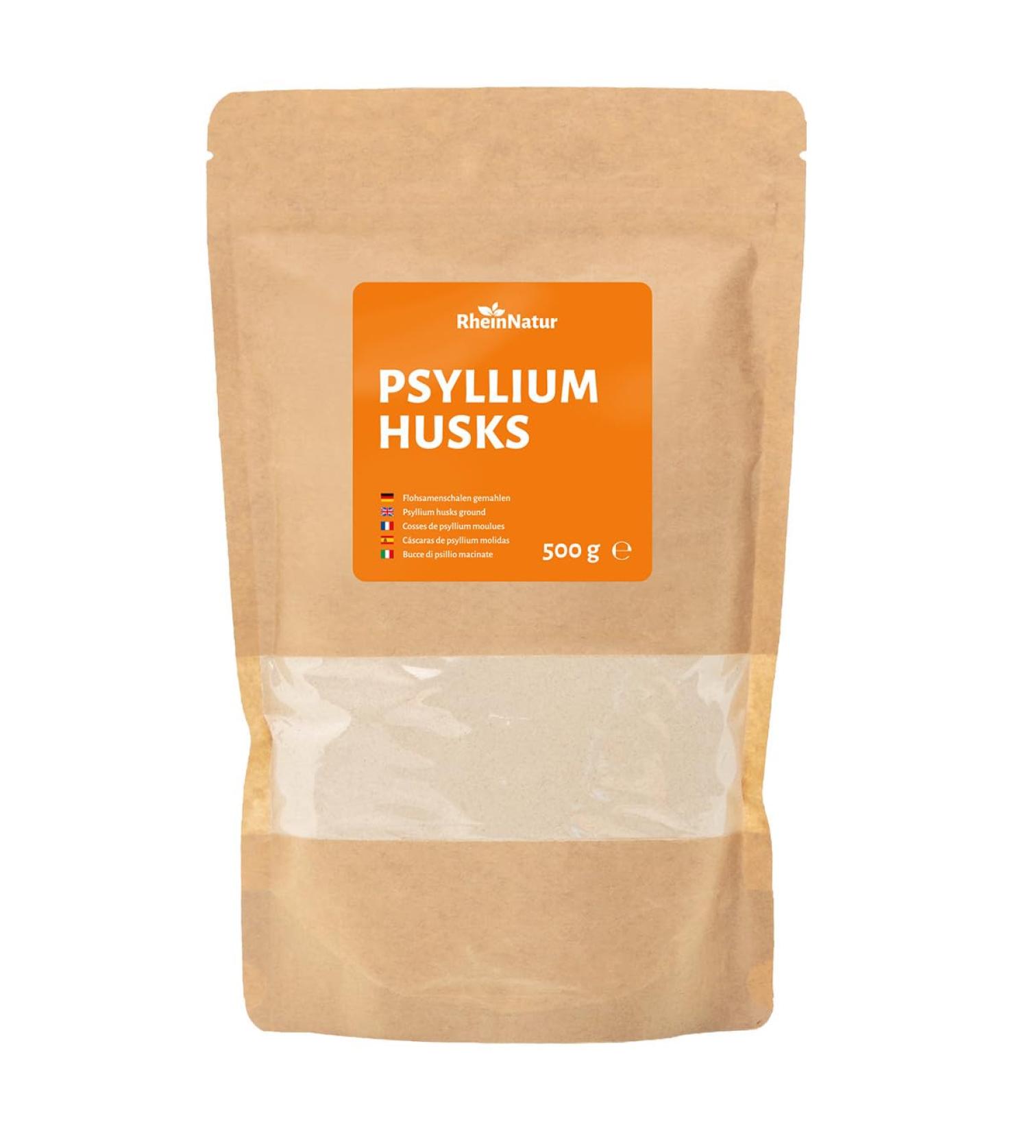 Rheinnatur Psyllium Shells 500g - Finely Ground Fiber Powder for Digestion & Baking | International Shipping - Buy Online on GoSupps.com