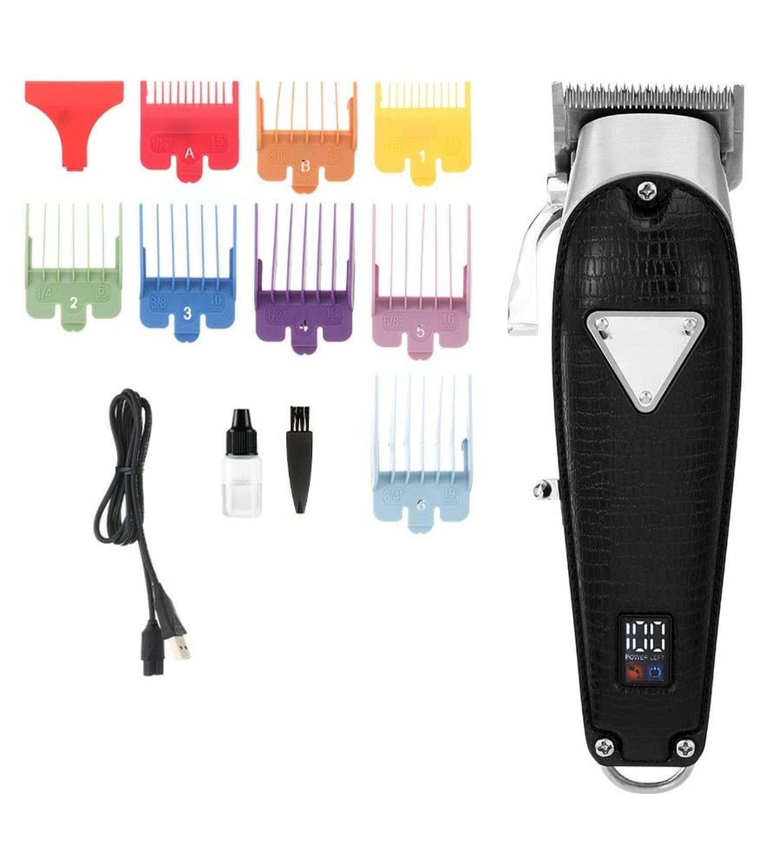 High Power Hair Clippers - Vintage Metal Barber Clippers with LCD Display | Oil Head Hair Salon Scissors - Buy Online on GoSupps.com