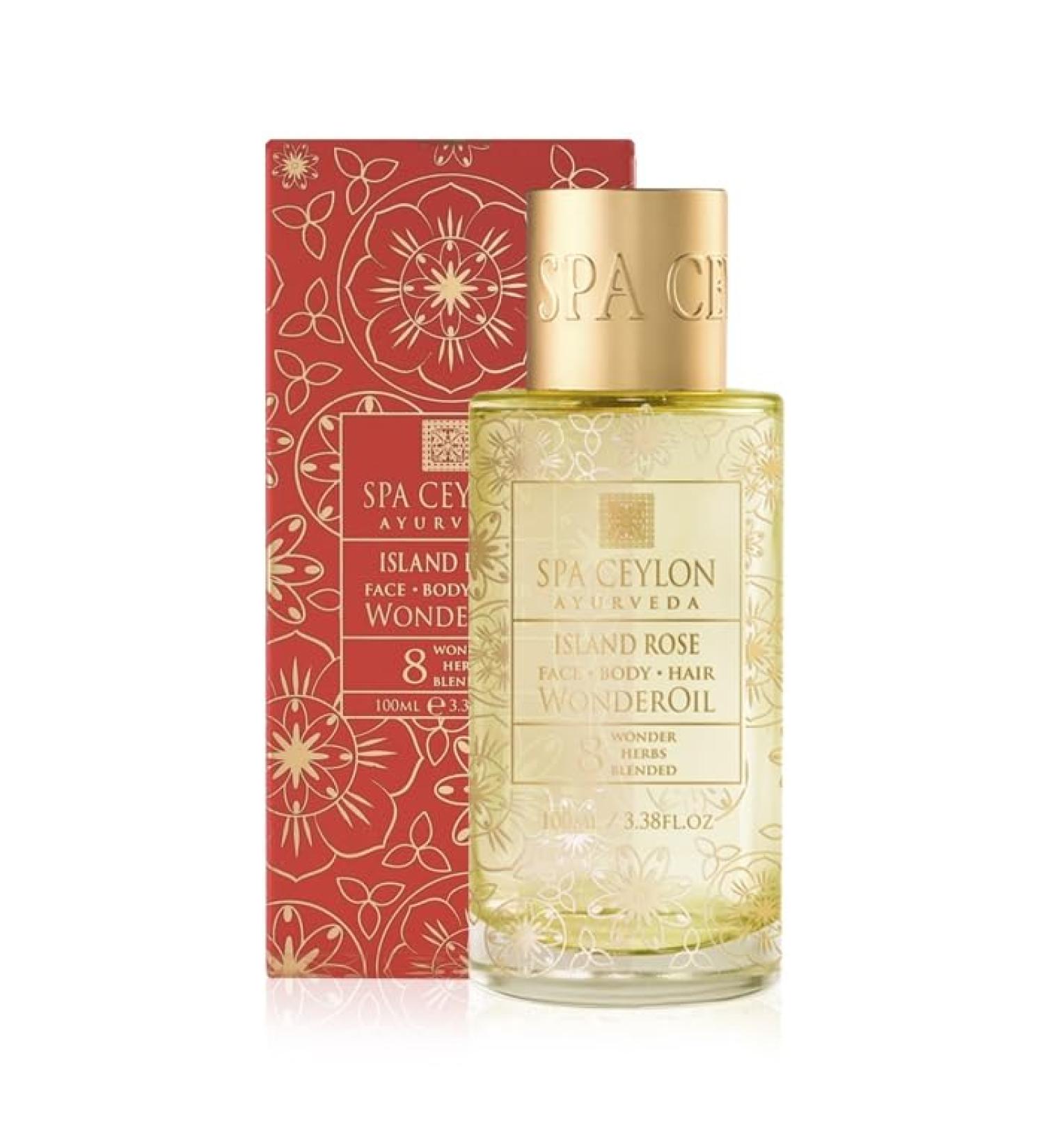 SPA CEYLON Wonder Oil Island Rose - Luxurious Moisturizing Body Oil for Skin & Hair | Vegan Non-Greasy Organic Formula with Ayurvedic Herbs - Buy Online on GoSupps.com