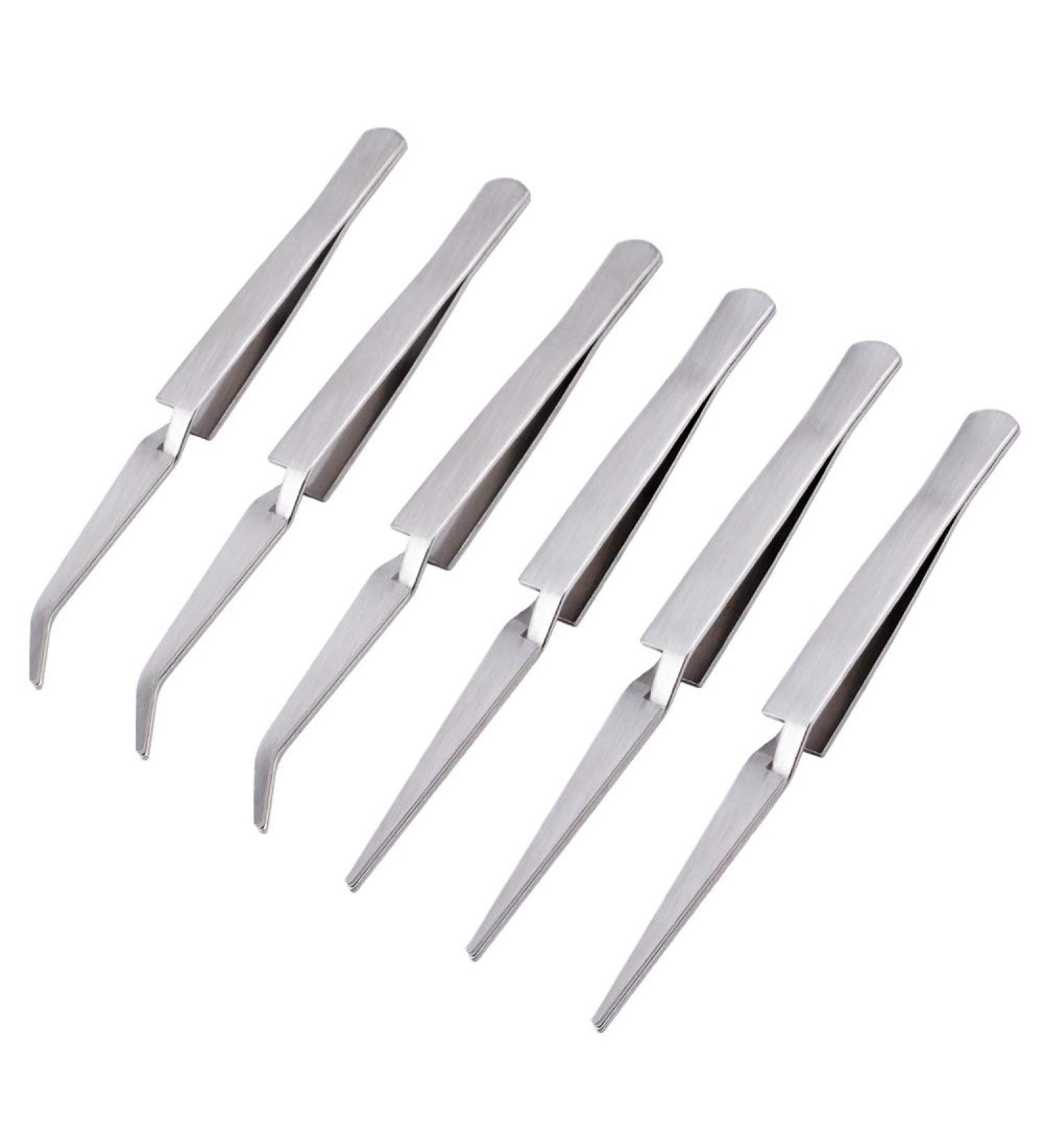 WANDIC Precision Tweezers Set - 6 Pcs Stainless Steel Repair Kit for Craft, Jewelry, Electronics - 2 Styles - Ideal for Laboratory Work - Buy Online on GoSupps.com