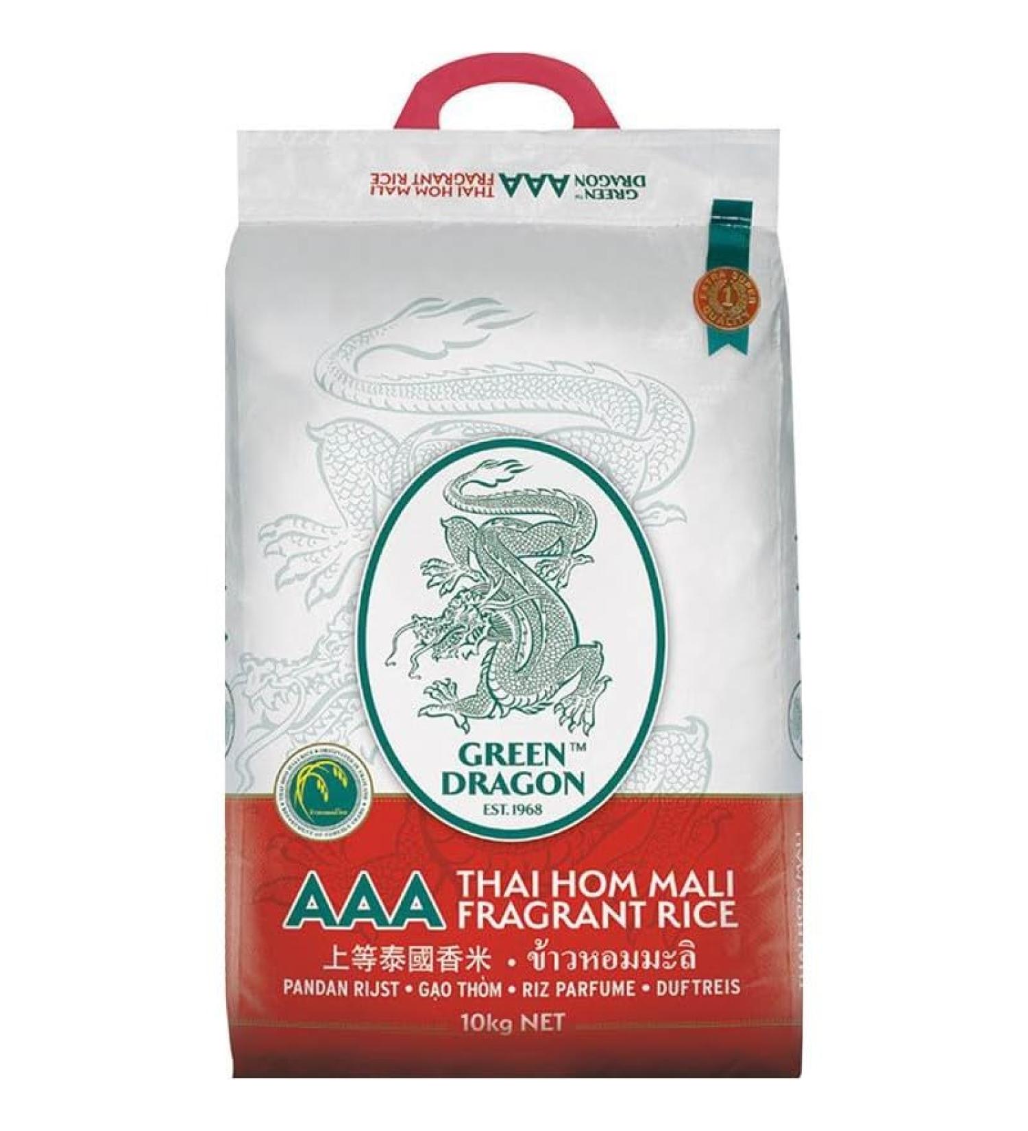 AAA Green Dragon Thai Hom Mali Fragrant Rice I 10KG - Buy Online on GoSupps.com