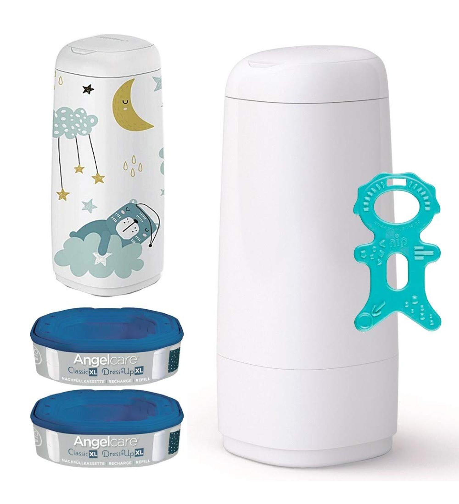 Buy Angelcare Dress-Up XL Starter Set: Diaper Pail 2 Refills & Sleepy Bear Cover - International Shipping Available - Buy Online on GoSupps.com