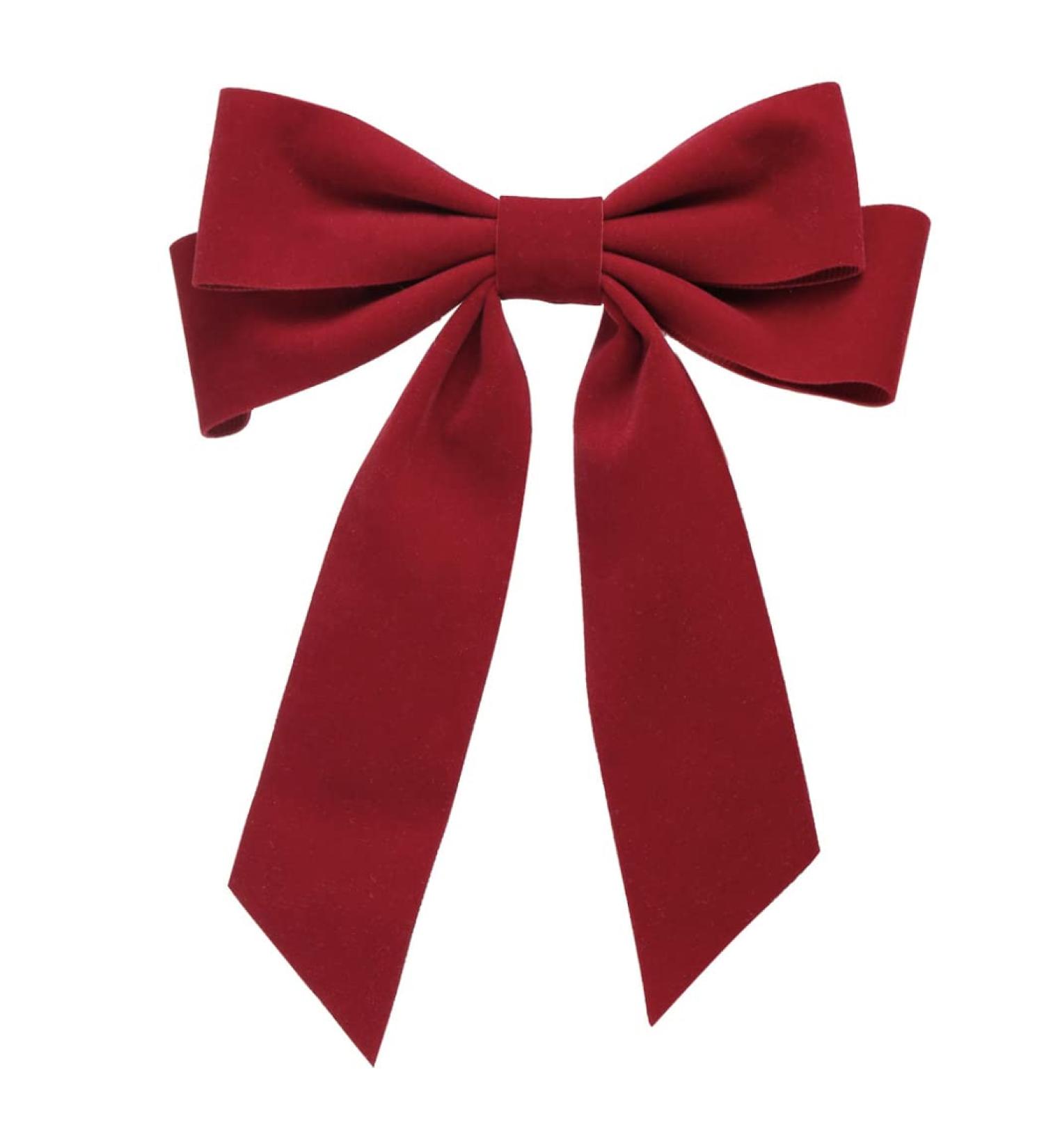 Red Velvet Hair Bow Clip - Large Satin Ribbon Barrette for Women - Party Hair Accessory (1 Count) - Buy Online on GoSupps.com