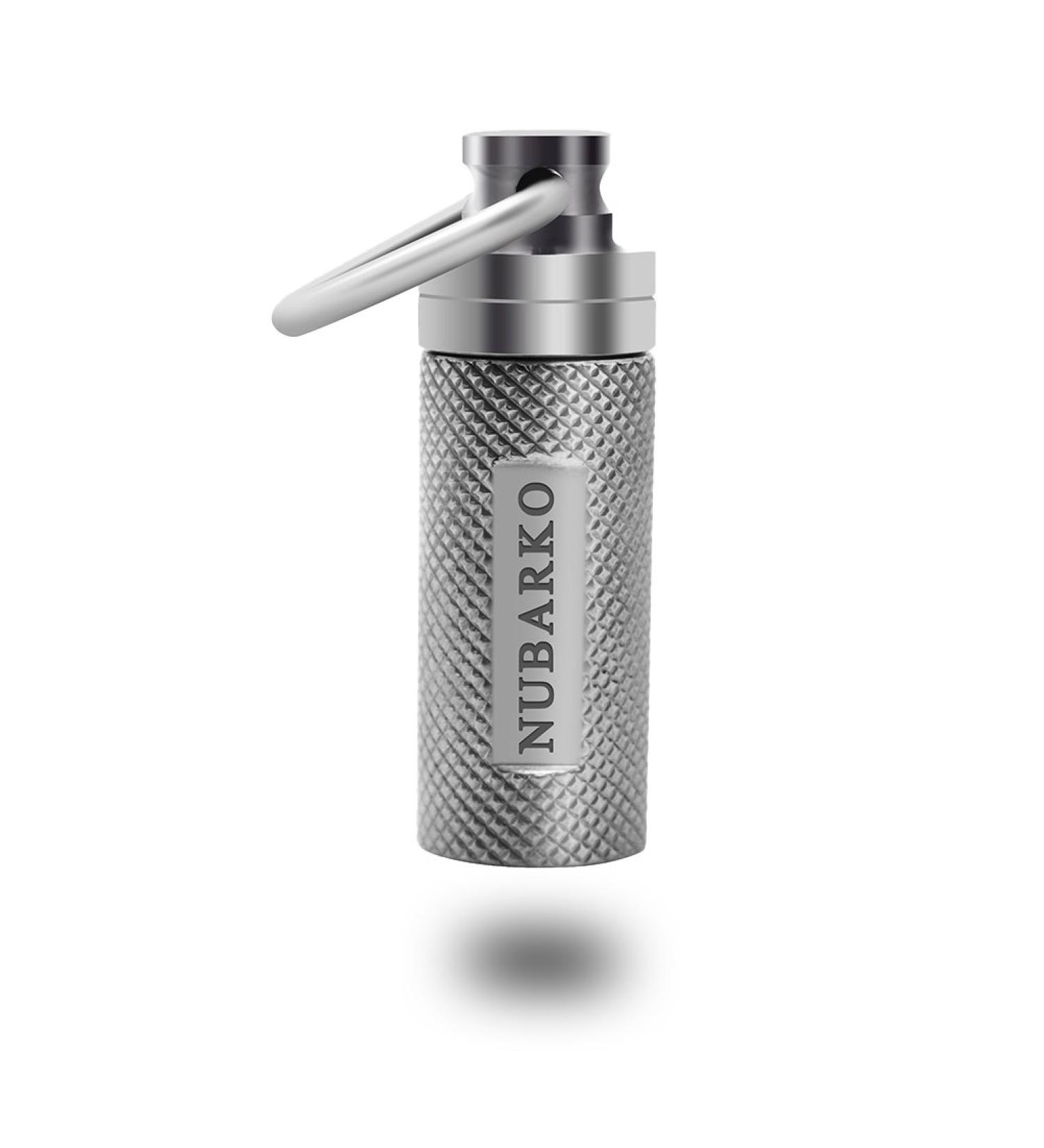 NUBARKO Mini Pill Fob - Titanium Keychain Pill Holder for Emergency Aspirin & Nitroglycerin | Waterproof Lightweight Non-Allergenic - Ideal for Men & Women - Buy Online on GoSupps.com