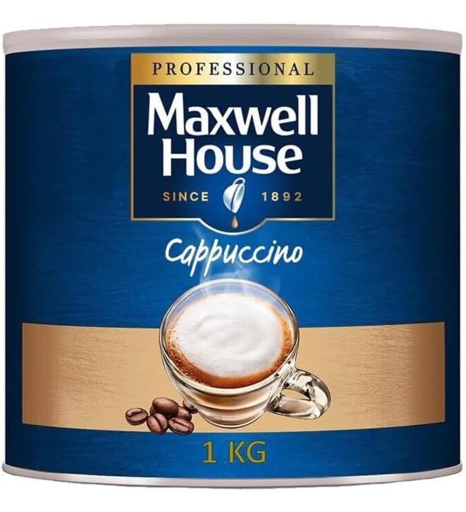 Maxwell House Cappuccino Instant Coffee 1kg Tin (1000 Grams) - Buy Online on GoSupps.com