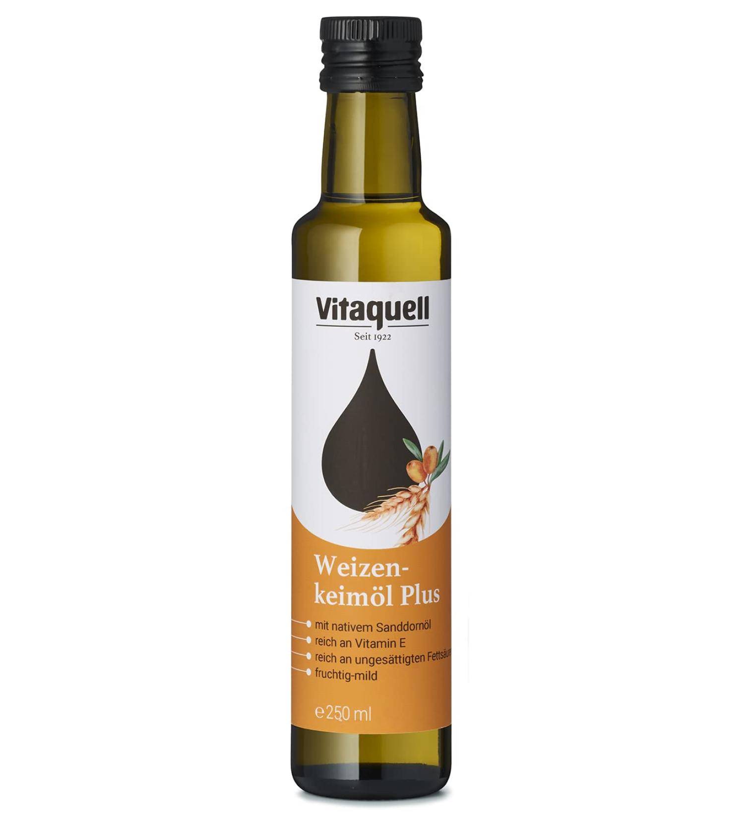 Fauser Vitaquellwerk KG Vitaquell Wheat germ oil with sandthorn 250 ml rich in vitamin E