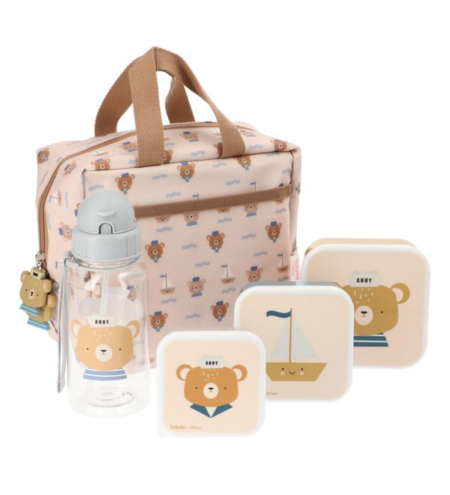 Tutete Lunch Box Set for Babies and Children | Meal Set including 3 Lunch Boxes Insulated Bag and Children's Water Bottle 100% Li - Buy Online on GoSupps.com
