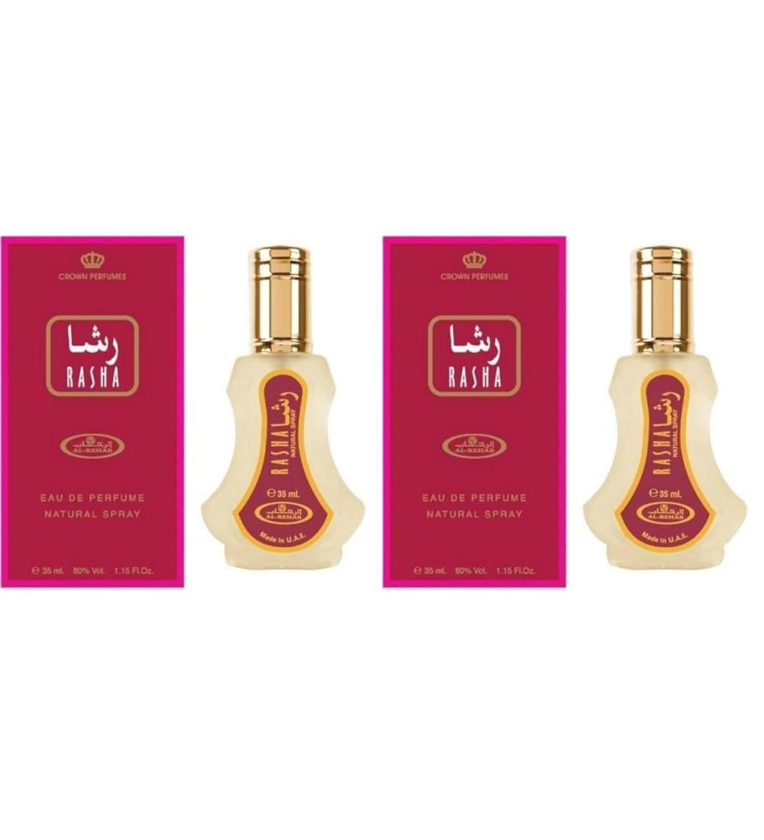 Al-Rehab Perfumes Rasha Eau de Parfum Spray for Women 1.18 Ounce (Pack of 2)