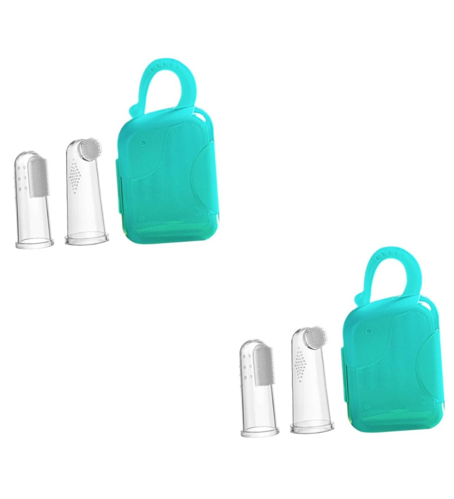 Minkissy Finger Toothbrush Set - Portable Gum Brushes for Babies & Pets | Gentle Cleaning for Toddlers & Infants - Buy Online on GoSupps.com